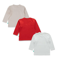 "Boys' 3-Pack Long Sleeve Graphic T-Shirts – Super Daddy, Tiger Champs, and Little Revolution Prints"