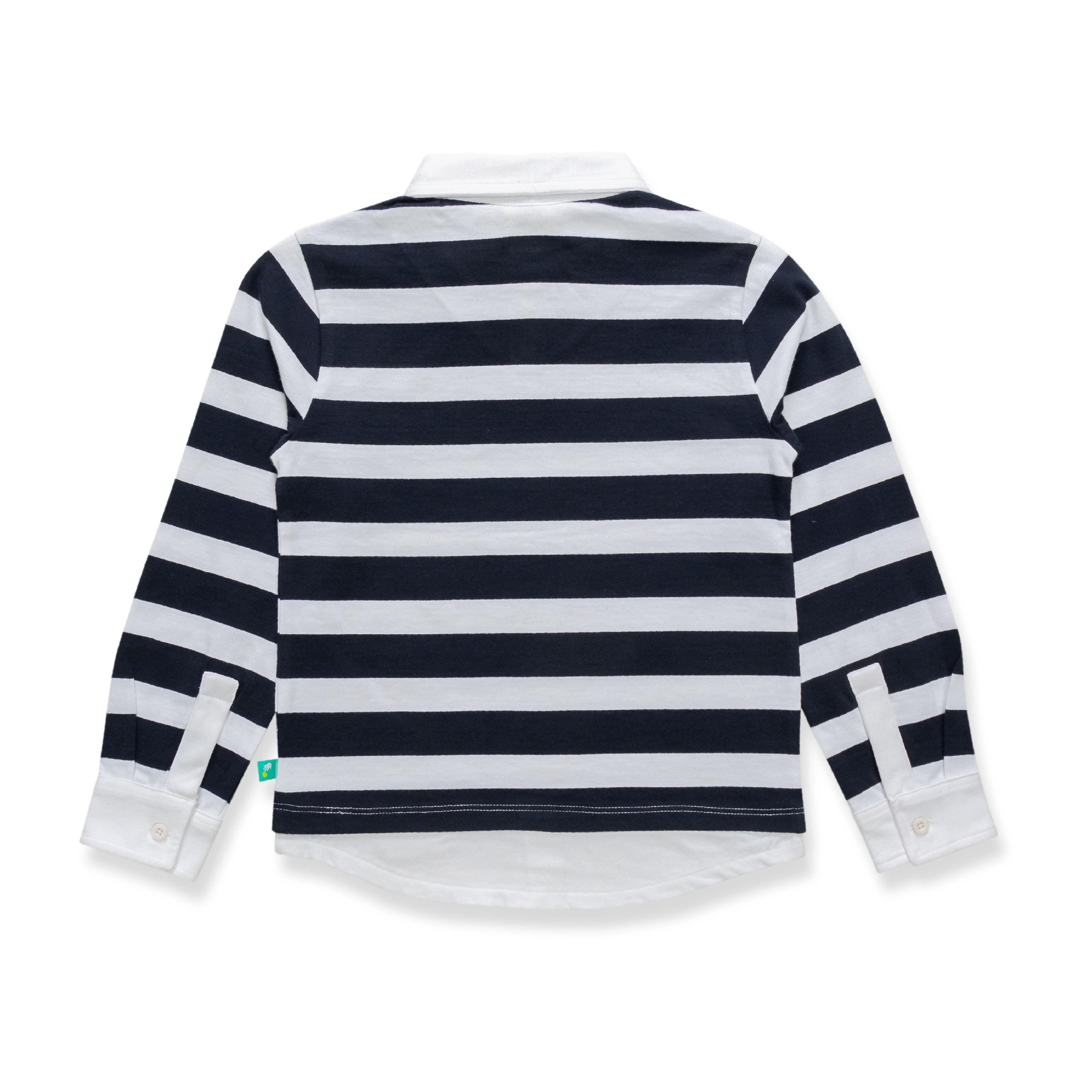 Boys Striped Polo Neck Full Sleeve Sweatshirt