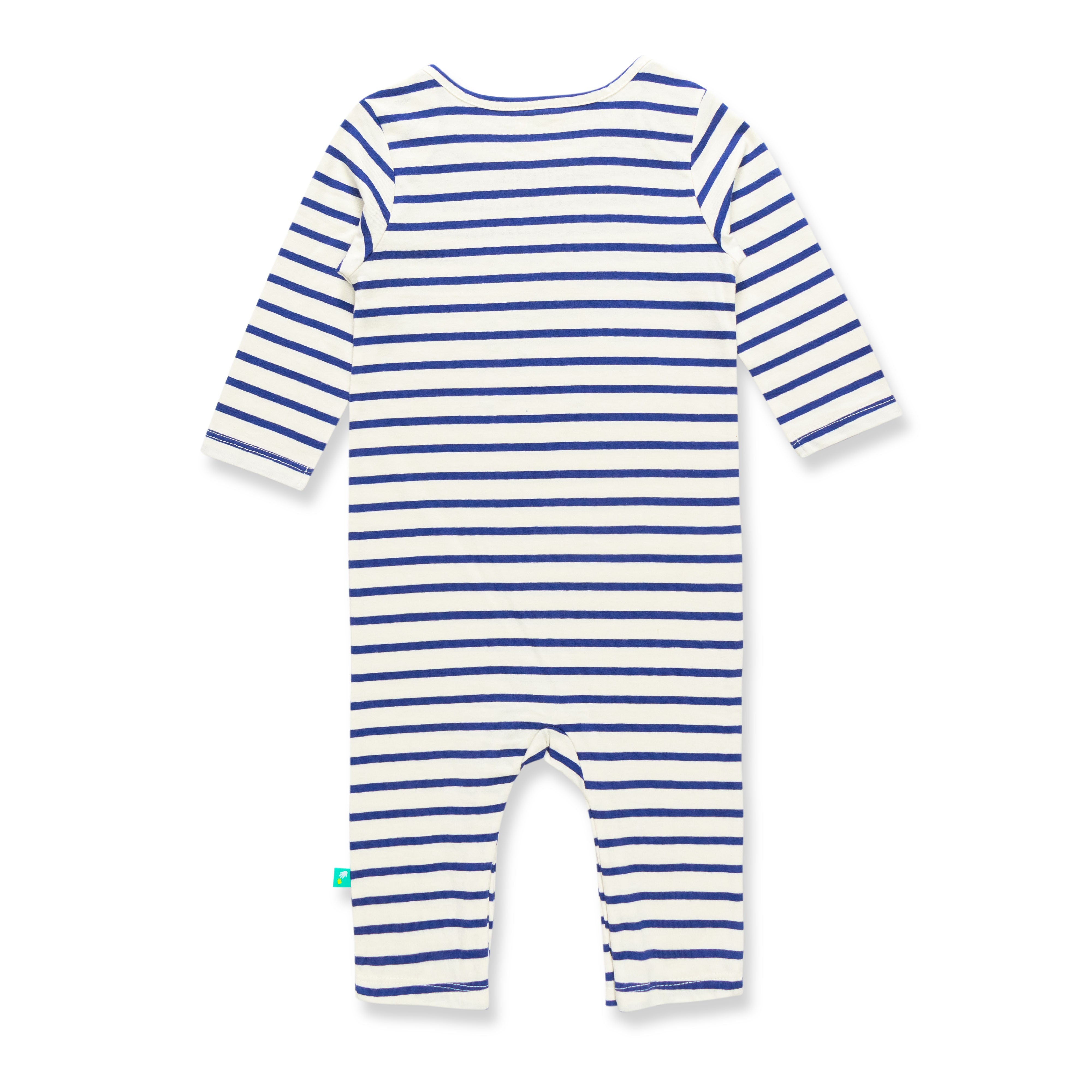 Baby Boys Stripe embroidery Full Sleeve Romper