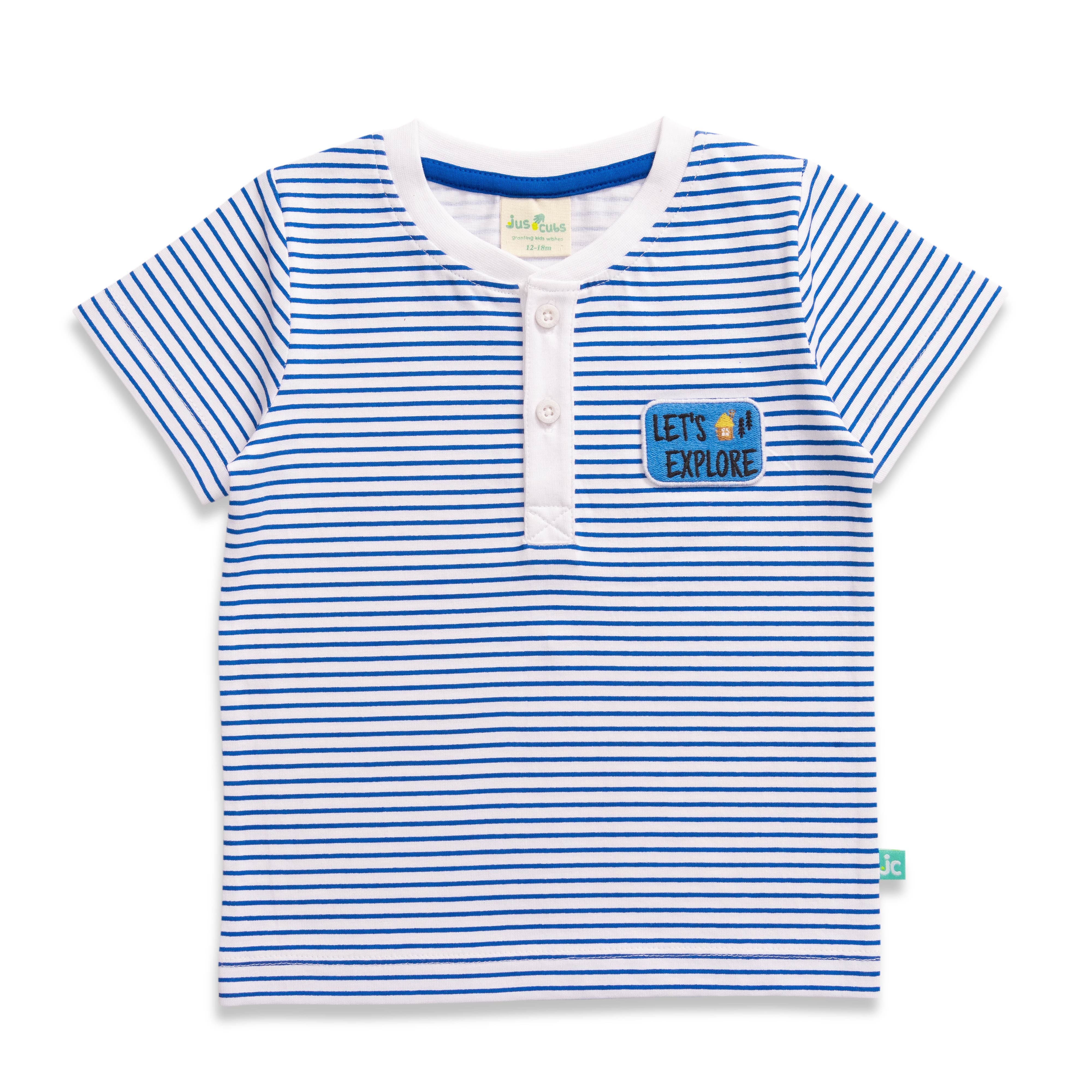 Baby Boys Striped T Shirt & Solid Shorts Set