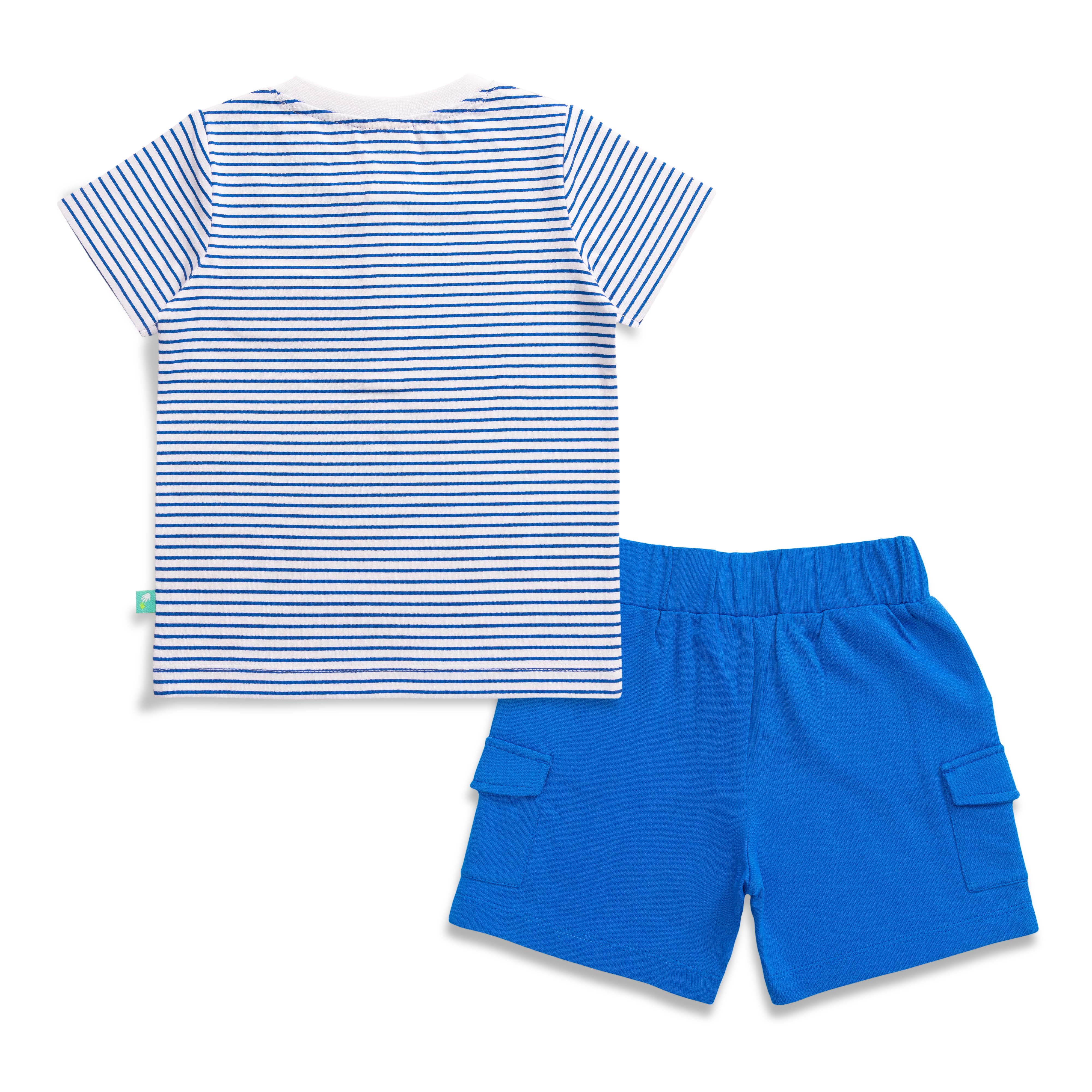 Baby Boys Striped T Shirt & Solid Shorts Set