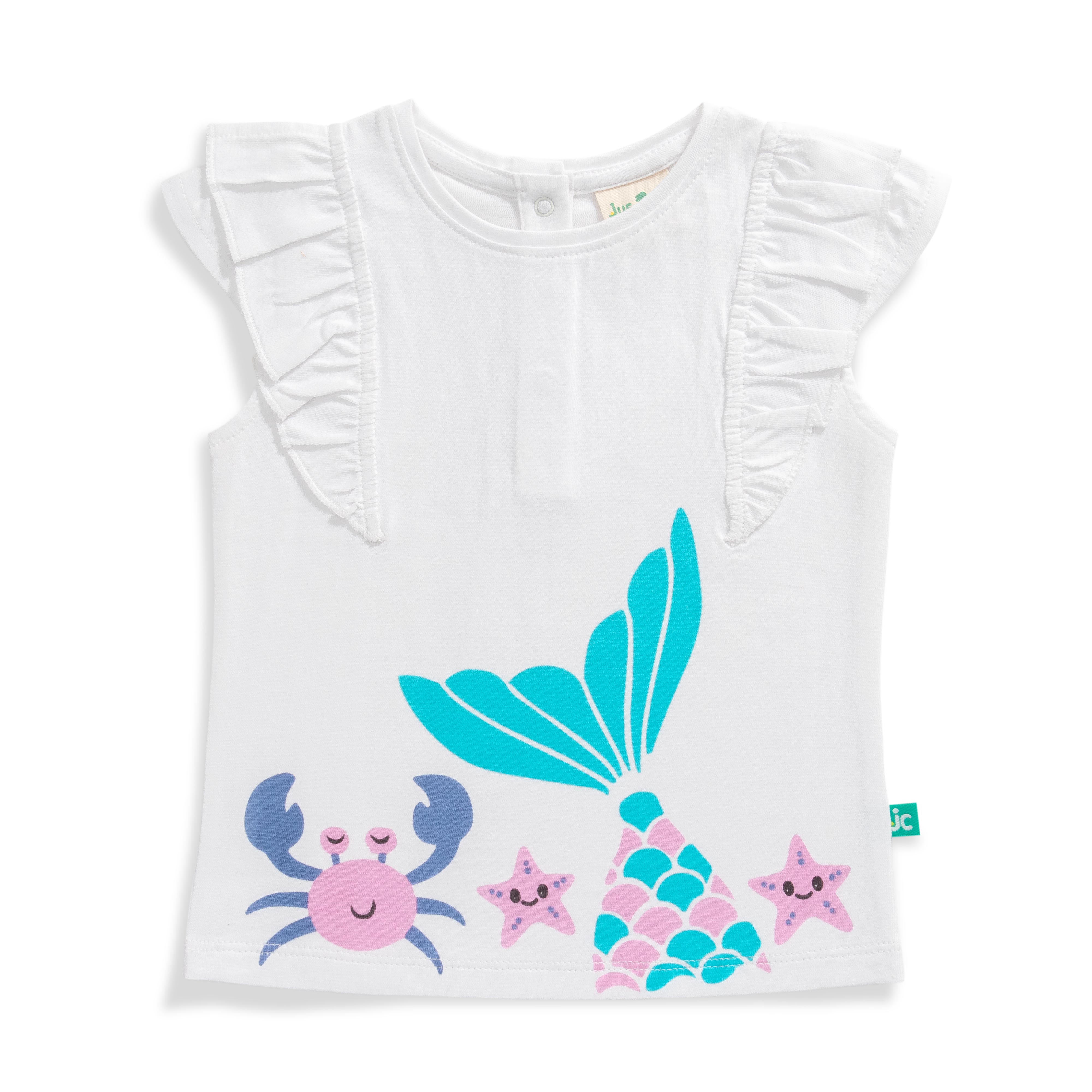 Baby Girls Graphic Printed T Shirt & Solid Shorts Set