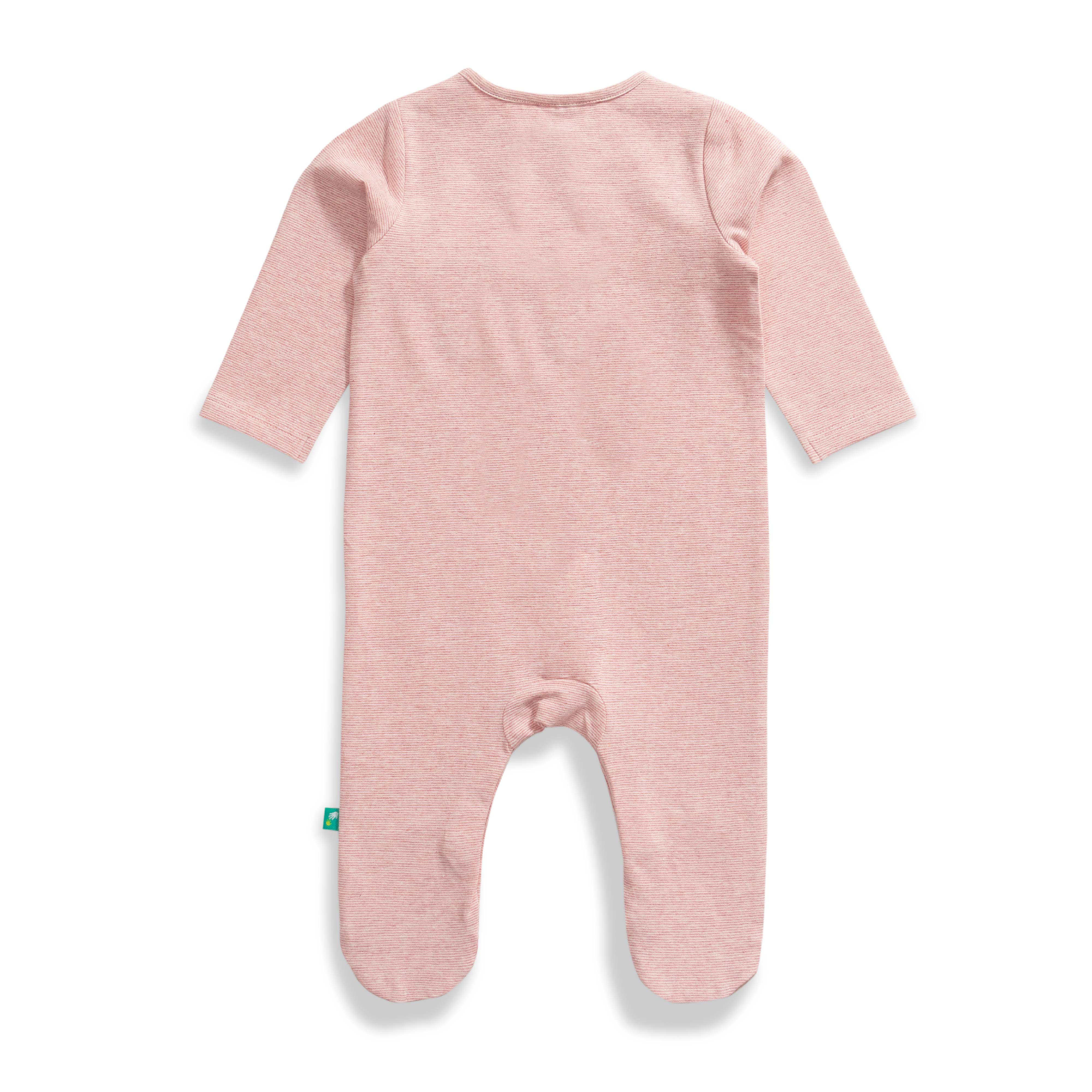 Baby Girls Solid & Embroidery Sleepsuit