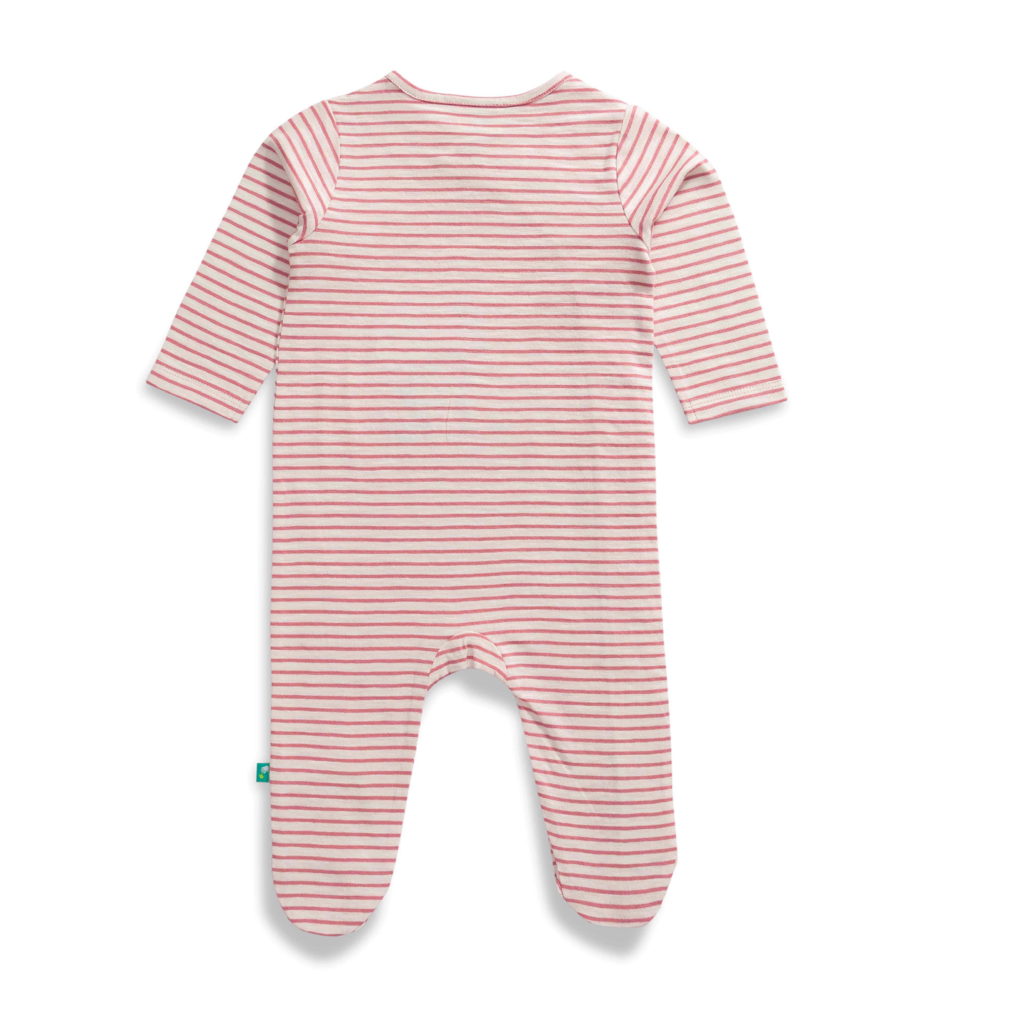 Baby Girls Striped & Embroidery Sleepsuit
