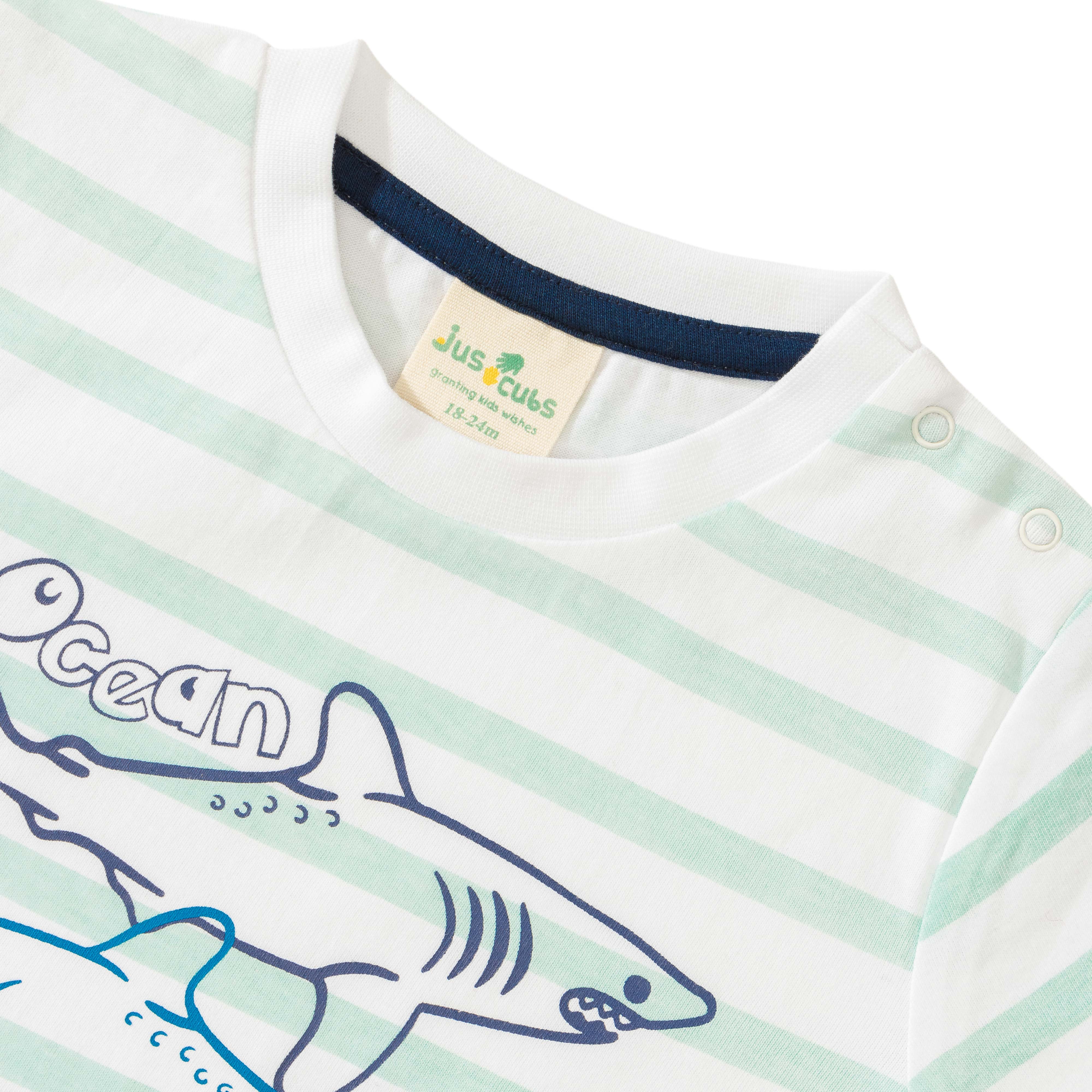 Baby Boys Striped & Graphic Printed T Shirt