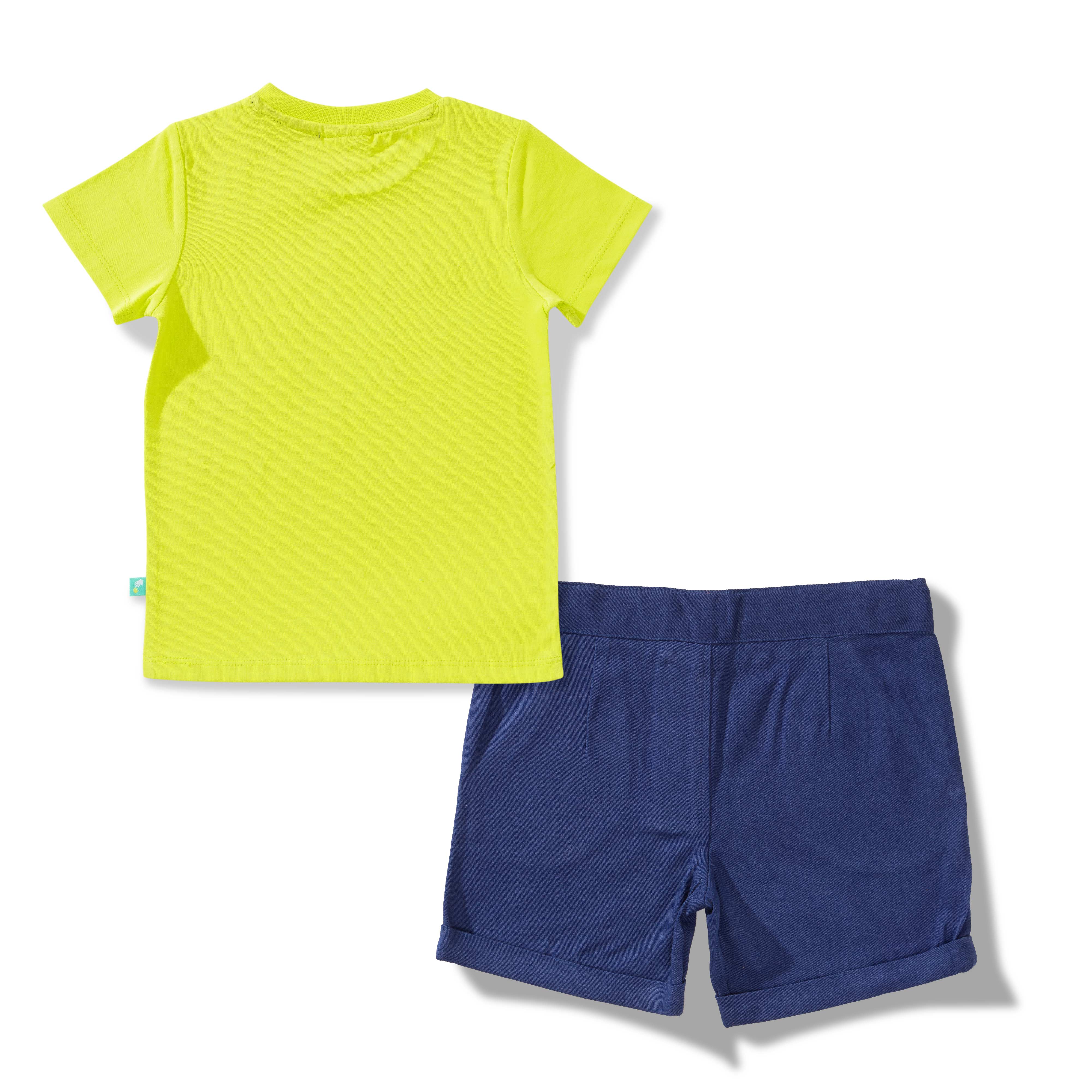 Baby Boys Graphic Printed T Shirt & Solid Shorts