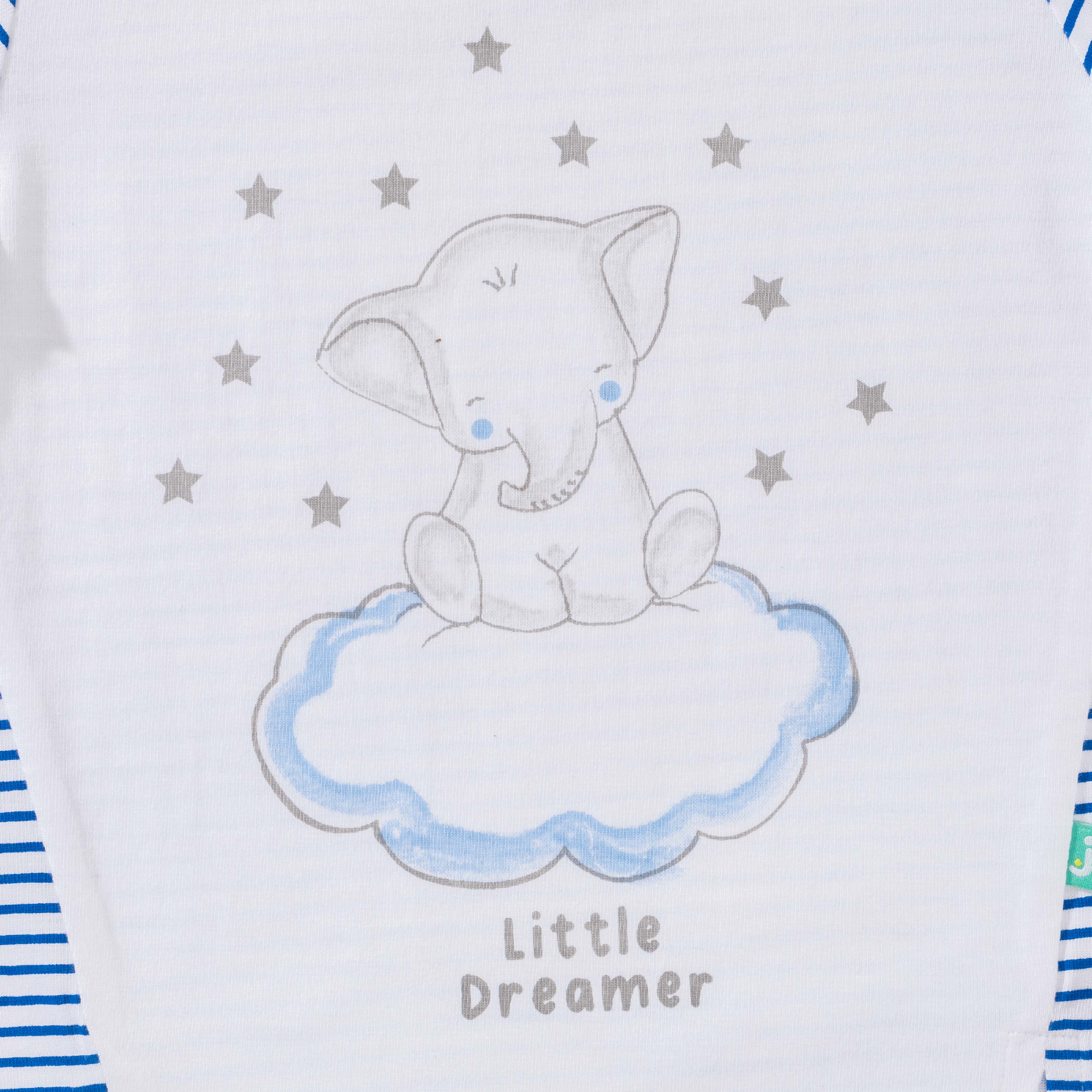 Baby Boys Striped & Little Dreamer Printed T Shirt & Solid Shorts Set