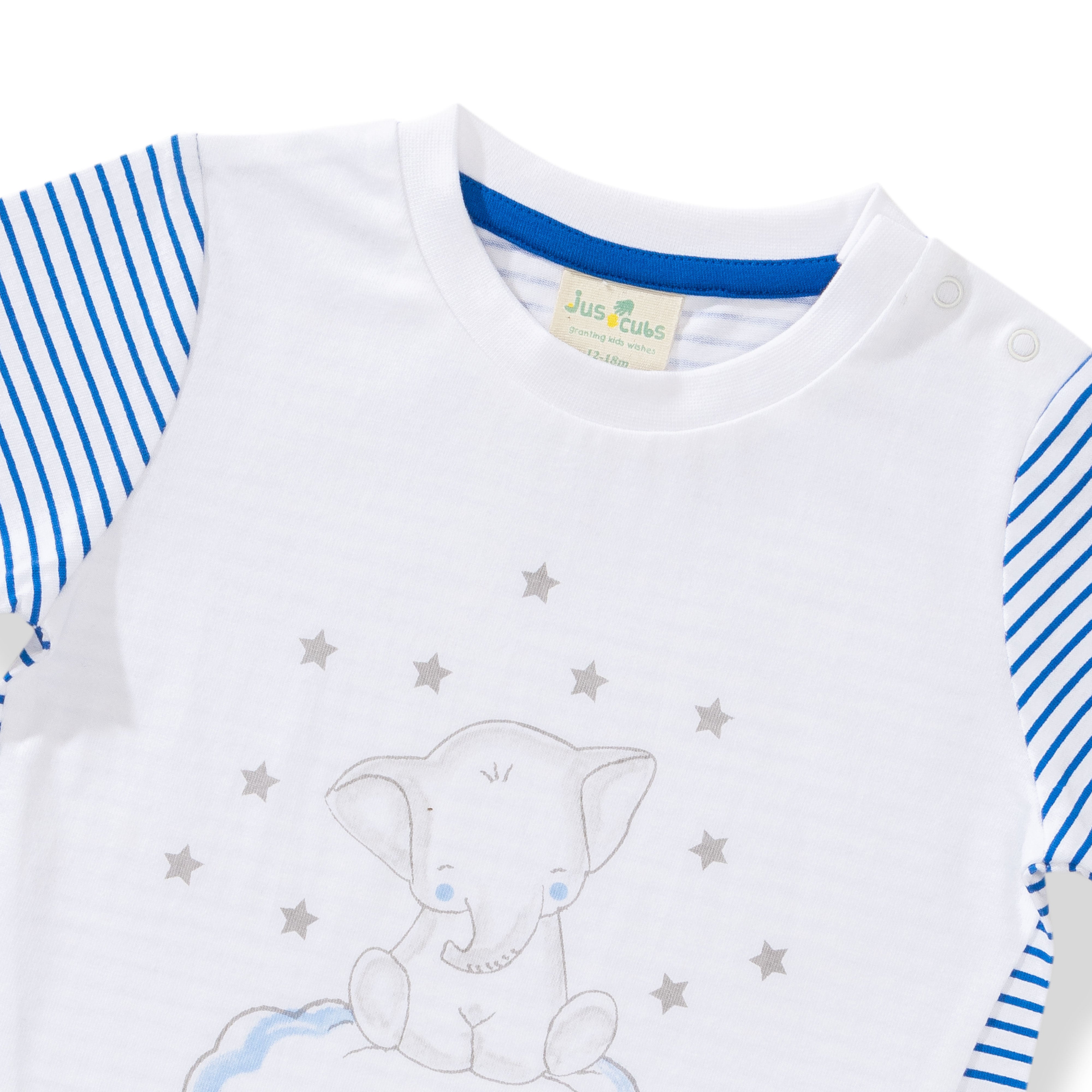 Baby Boys Striped & Little Dreamer Printed T Shirt & Solid Shorts Set