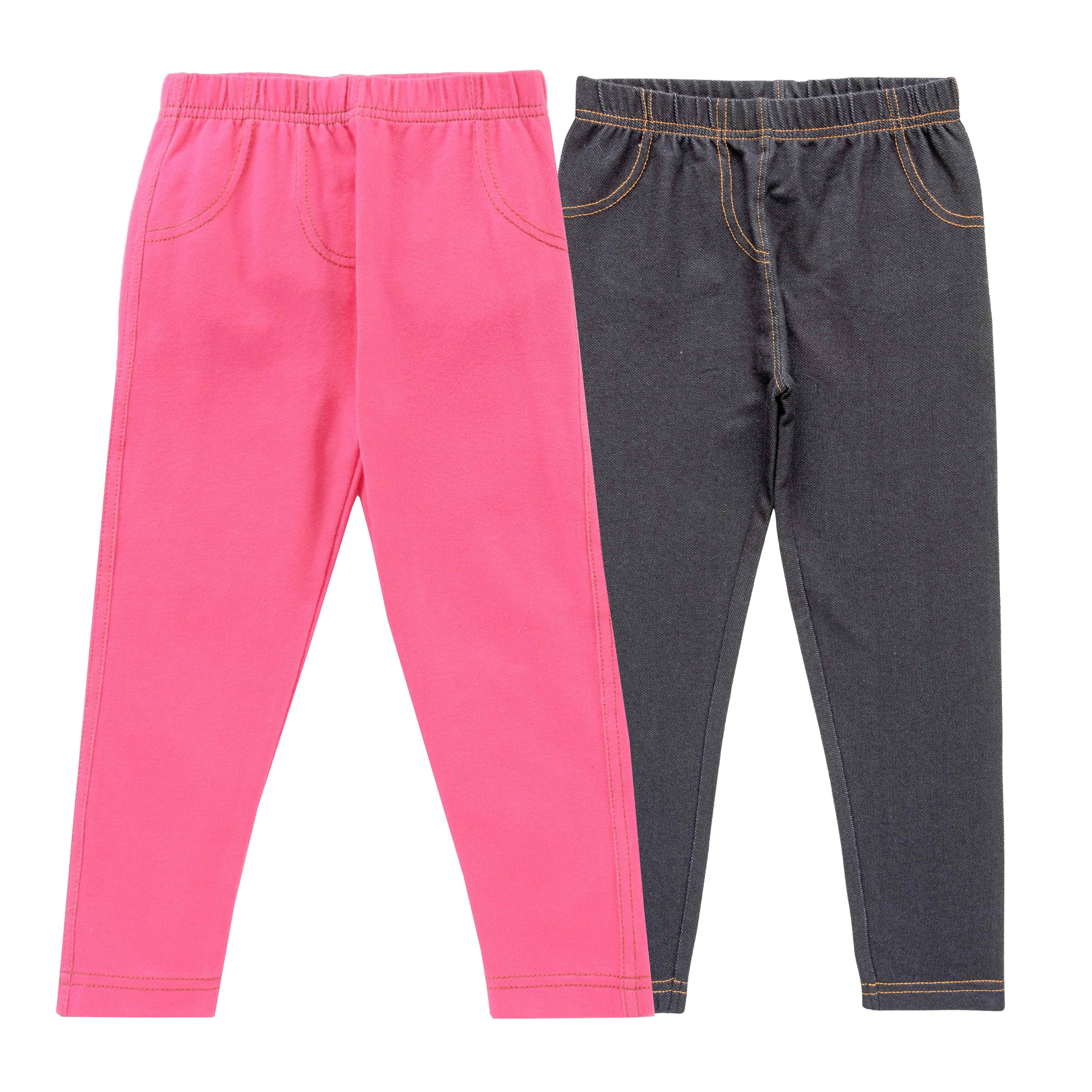 Young Girls Solid Multicolor Pack of 2 Jegging - Juscubs