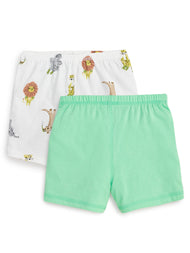"Baby Boys' Cotton Boxer Briefs – Pack of 2 (Mint Green & Jungle Animal Print)"