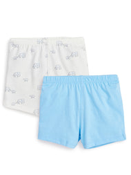 Baby Boys' Boxer Shorts - 2-Pack (Elephant Print & Solid Blue)