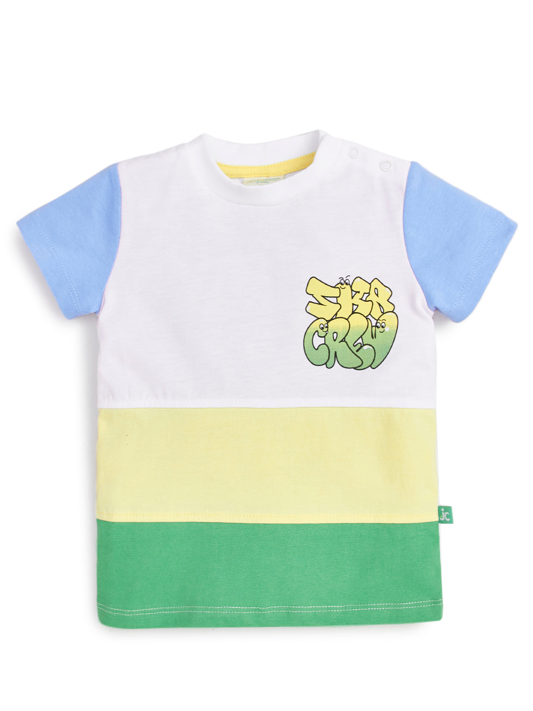 "Baby Boys' Colorblock T-Shirt & Jogger Pants Set – Cartoon Print, Cotton Blend"