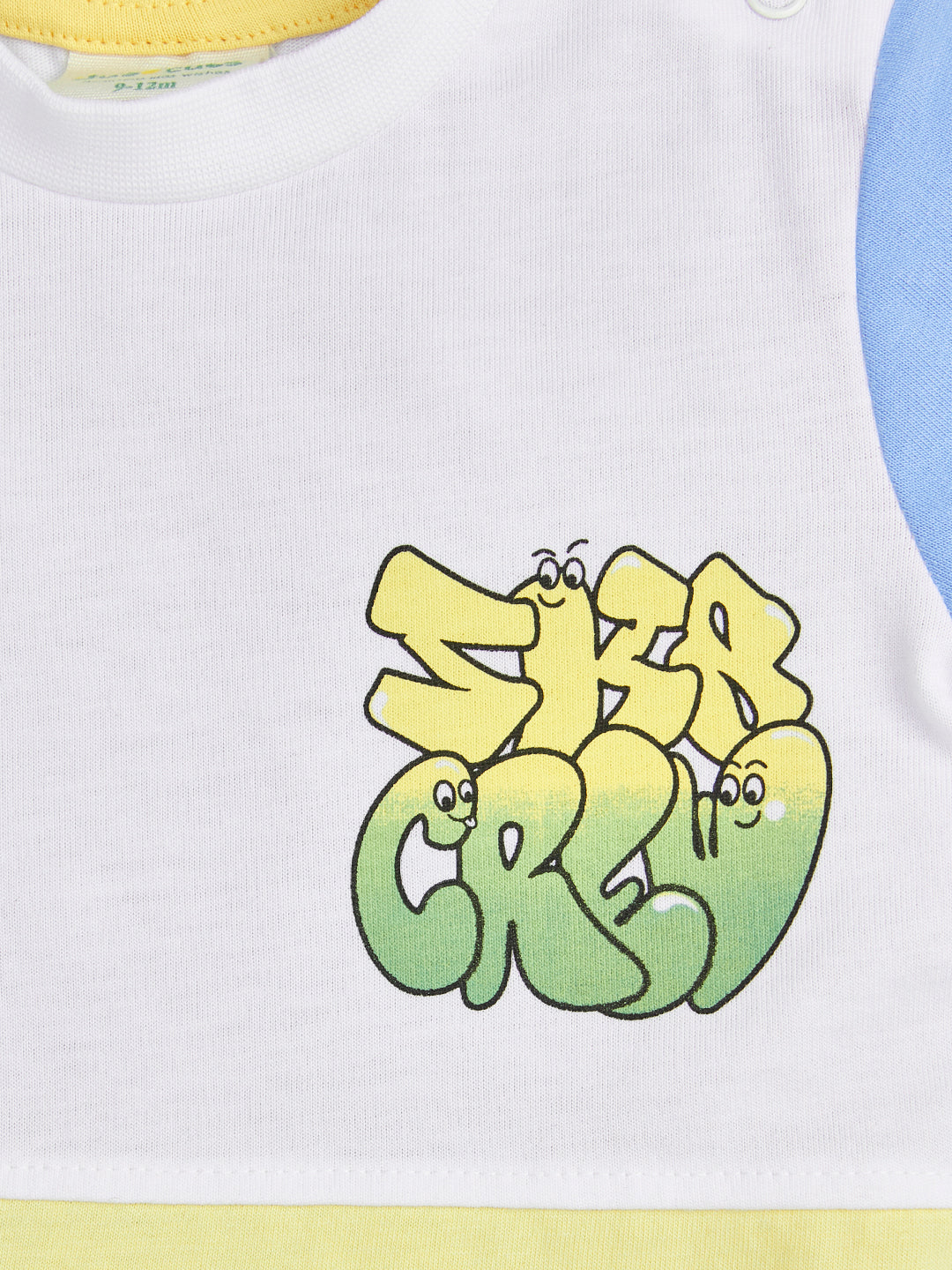 "Baby Boys' Colorblock T-Shirt & Jogger Pants Set – Cartoon Print, Cotton Blend"