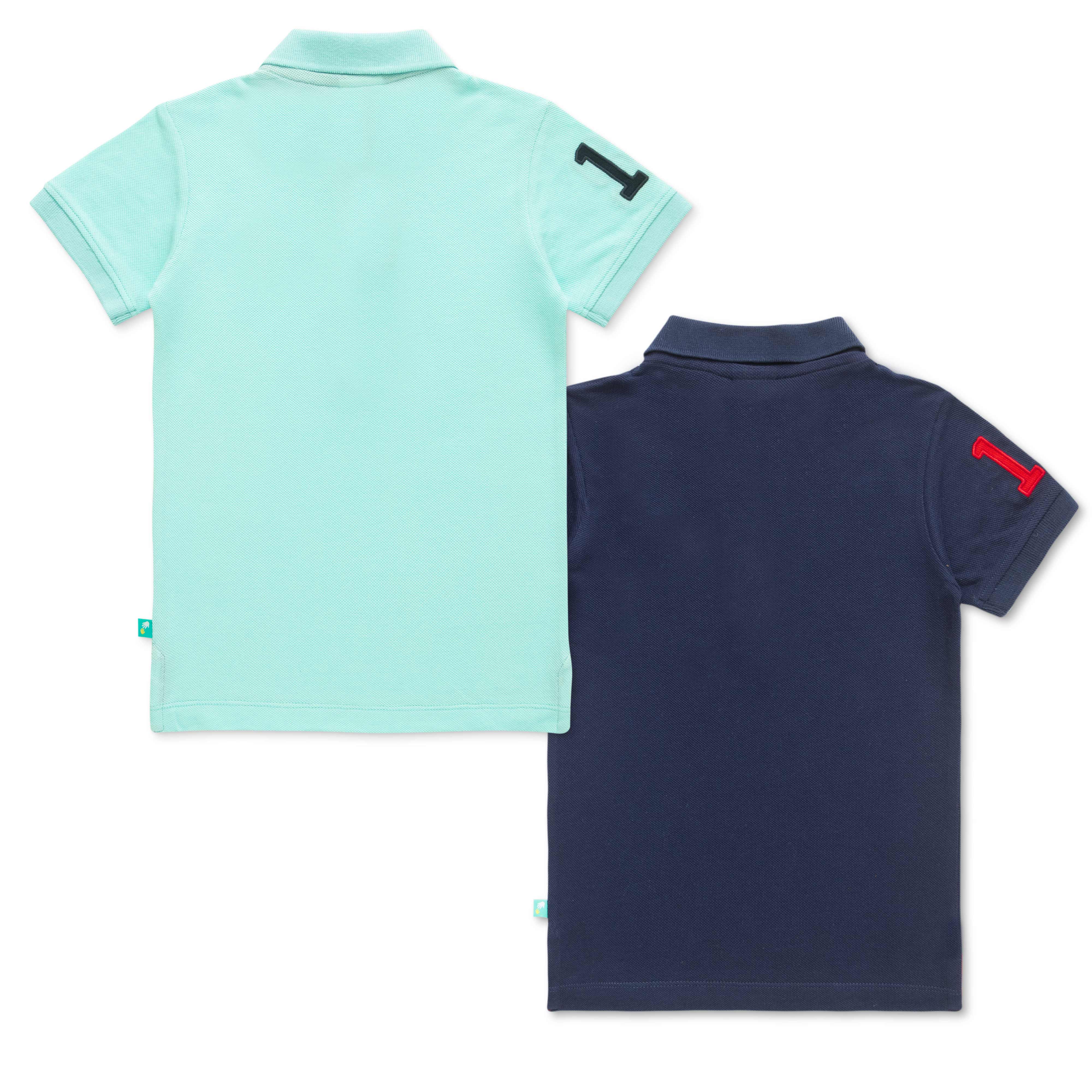 Boys Half Sleeve Solid Polo T-Shirt Pack of 2