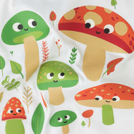 "Baby Boys White Organic Cotton T-Shirt with Cute Mushroom Print"