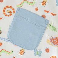 "Baby Boys White Organic Cotton T-Shirt with Colorful Insect Print & Blue Pocket"