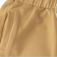 "Baby Boys Solid Beige Organic Cotton Shorts with Drawstring & Side Pockets"