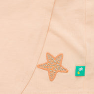 “Baby Girls Pink Wrap Shorts with Starfish Embroidery & Side Bow – 100% Organic Cotton"