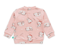 "Baby Girls ' Pink Sweatshirt with Cute Cat All-Over Print"