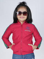 Girls JC You are Awesome With Zipper Hoodie Jacket - Red
