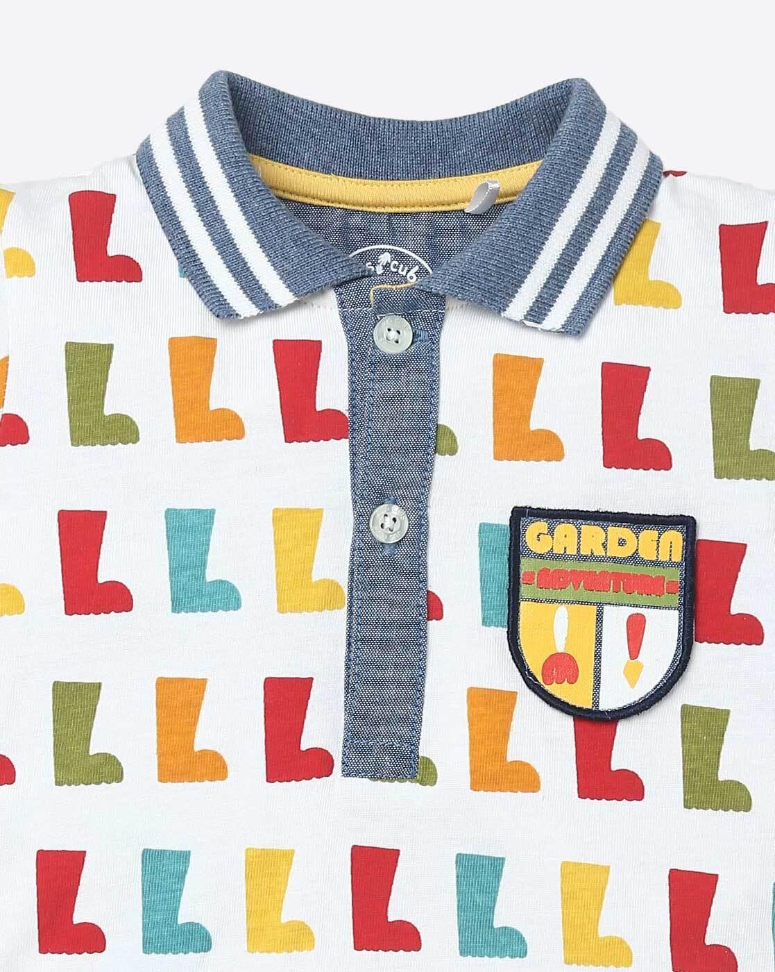 Baby Boys AOP Half Sleeve Polo T Shirt - Juscubs