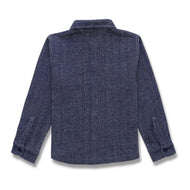 "Baby Boys' Navy Blue Corduroy Button-Up Shirt – Long Sleeve Casual Shirt with Pockets"