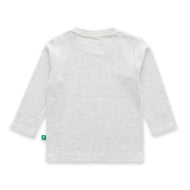 "Baby Boys' Light Grey Long Sleeve T-Shirt – 'Super Hero' Lightning Bolt Print"