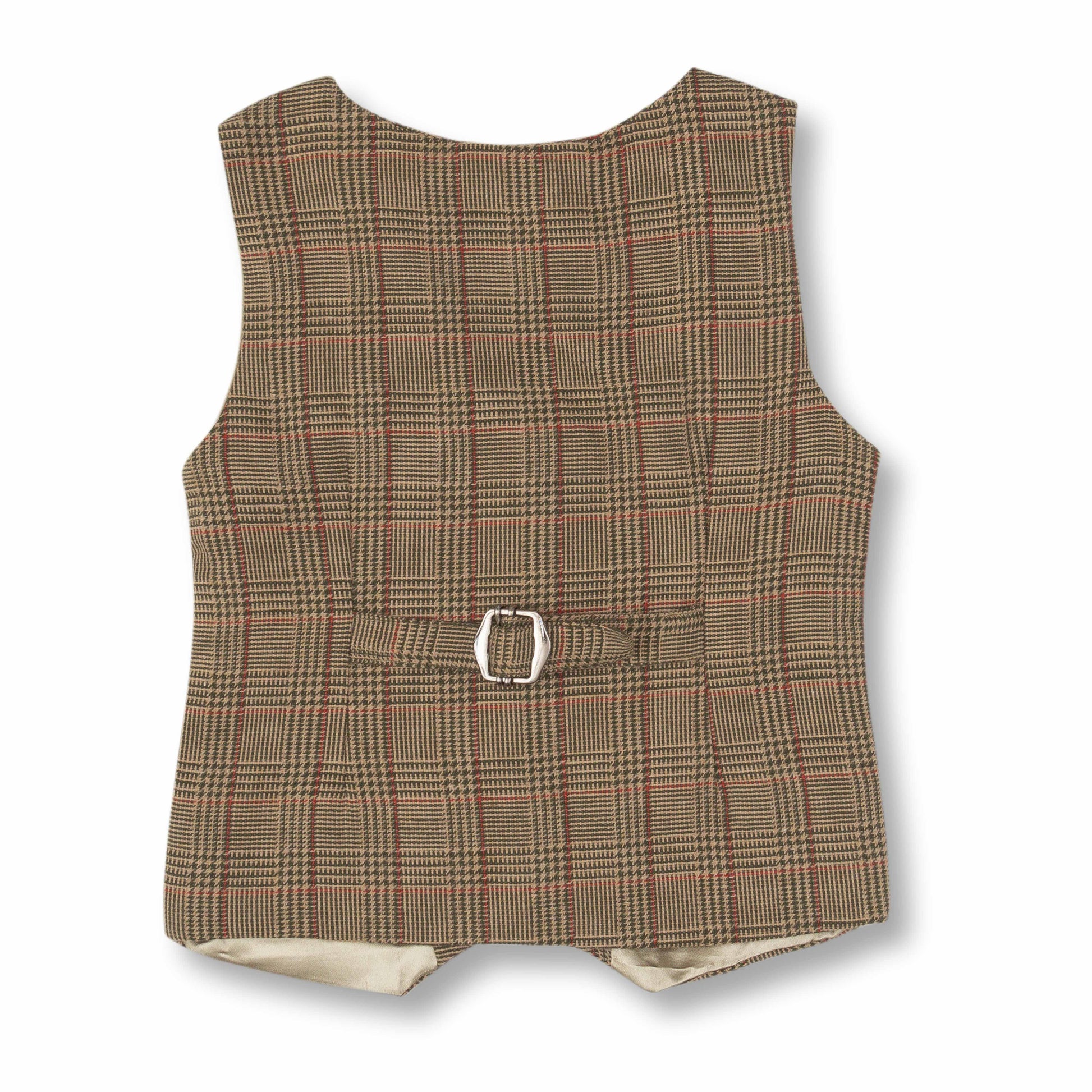 Baby Boys Full Sleeves Checked Coat Suit Set - Brown