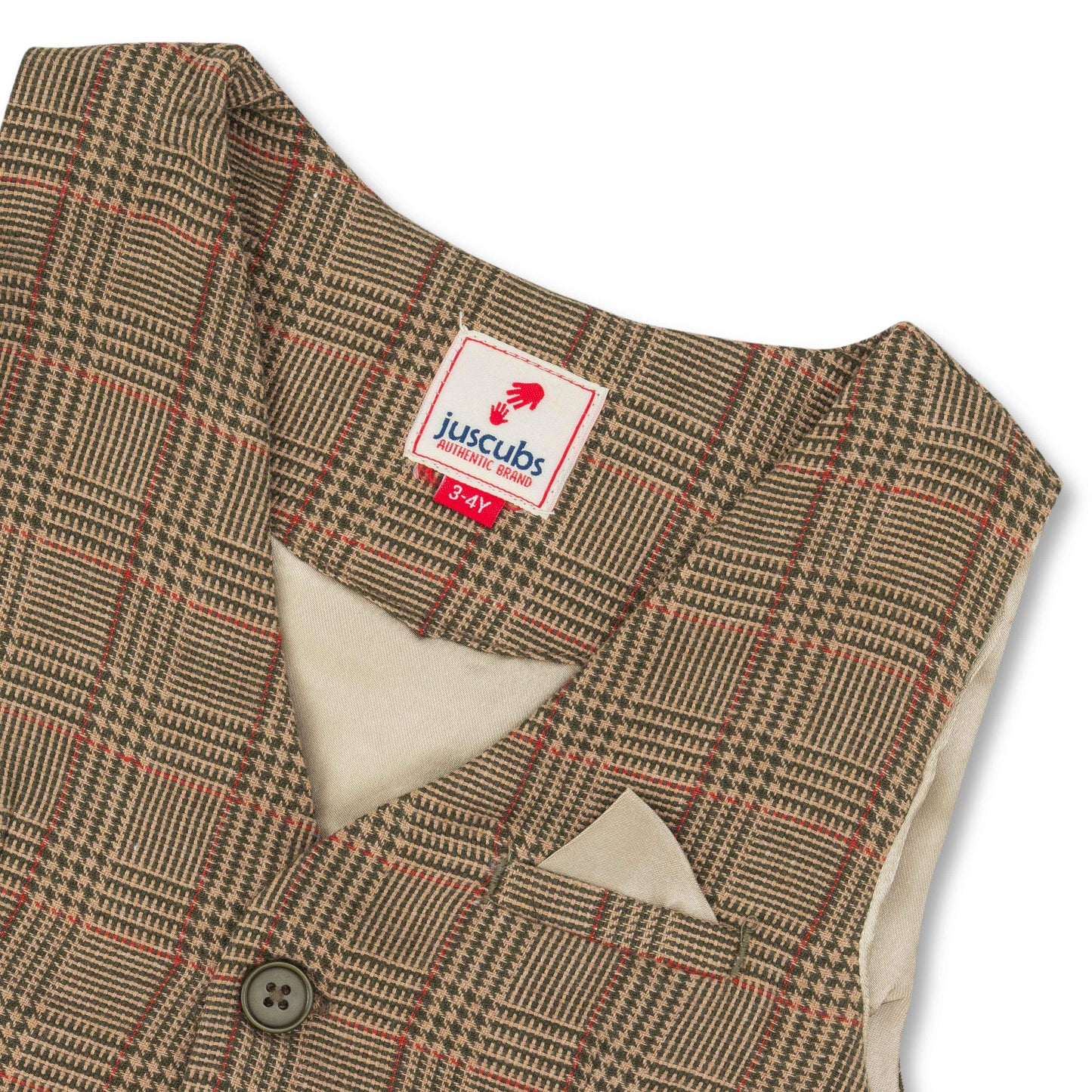 Baby Boys Full Sleeves Checked Coat Suit Set - Brown - Juscubs