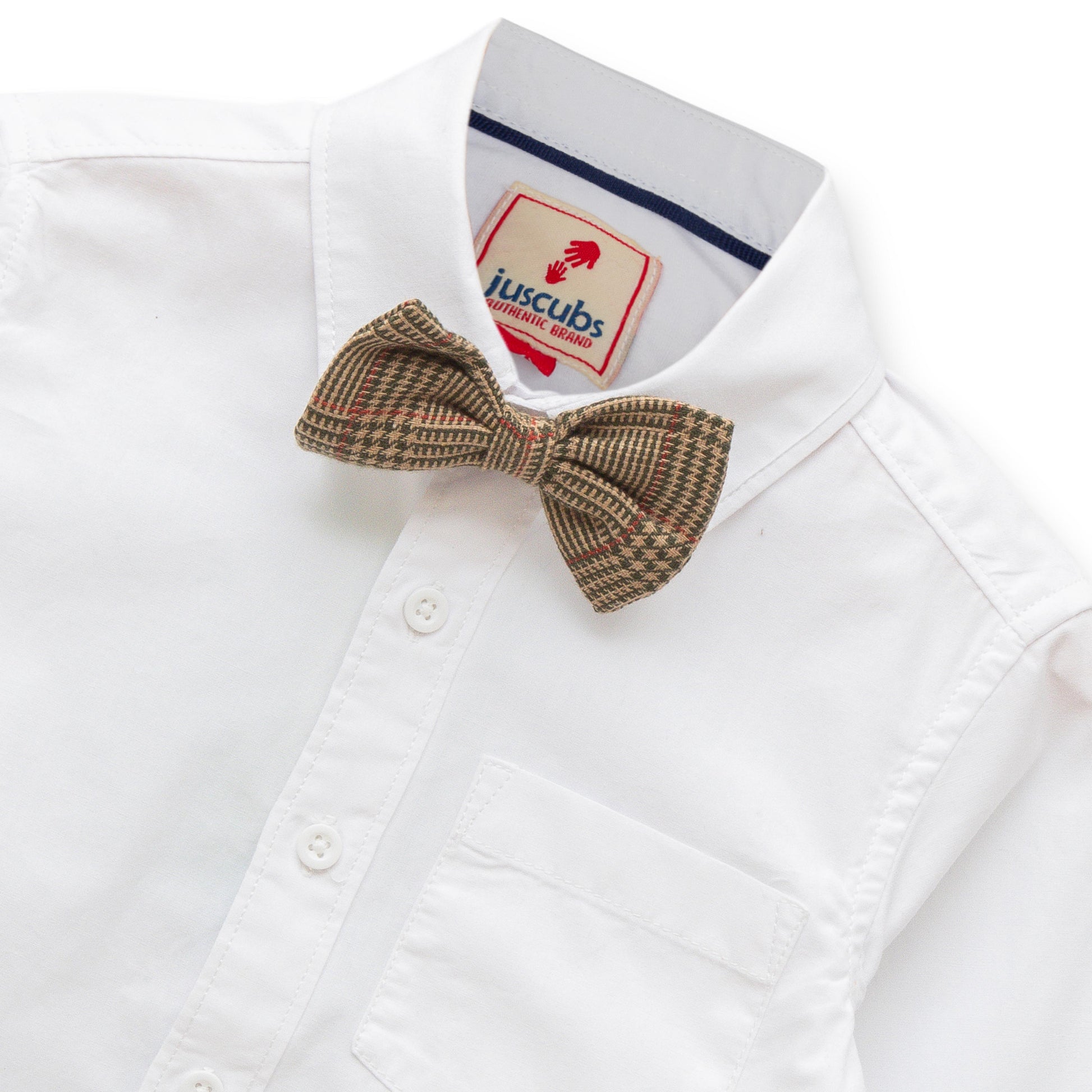 Baby Boys Full Sleeves Checked Coat Suit Set - Brown