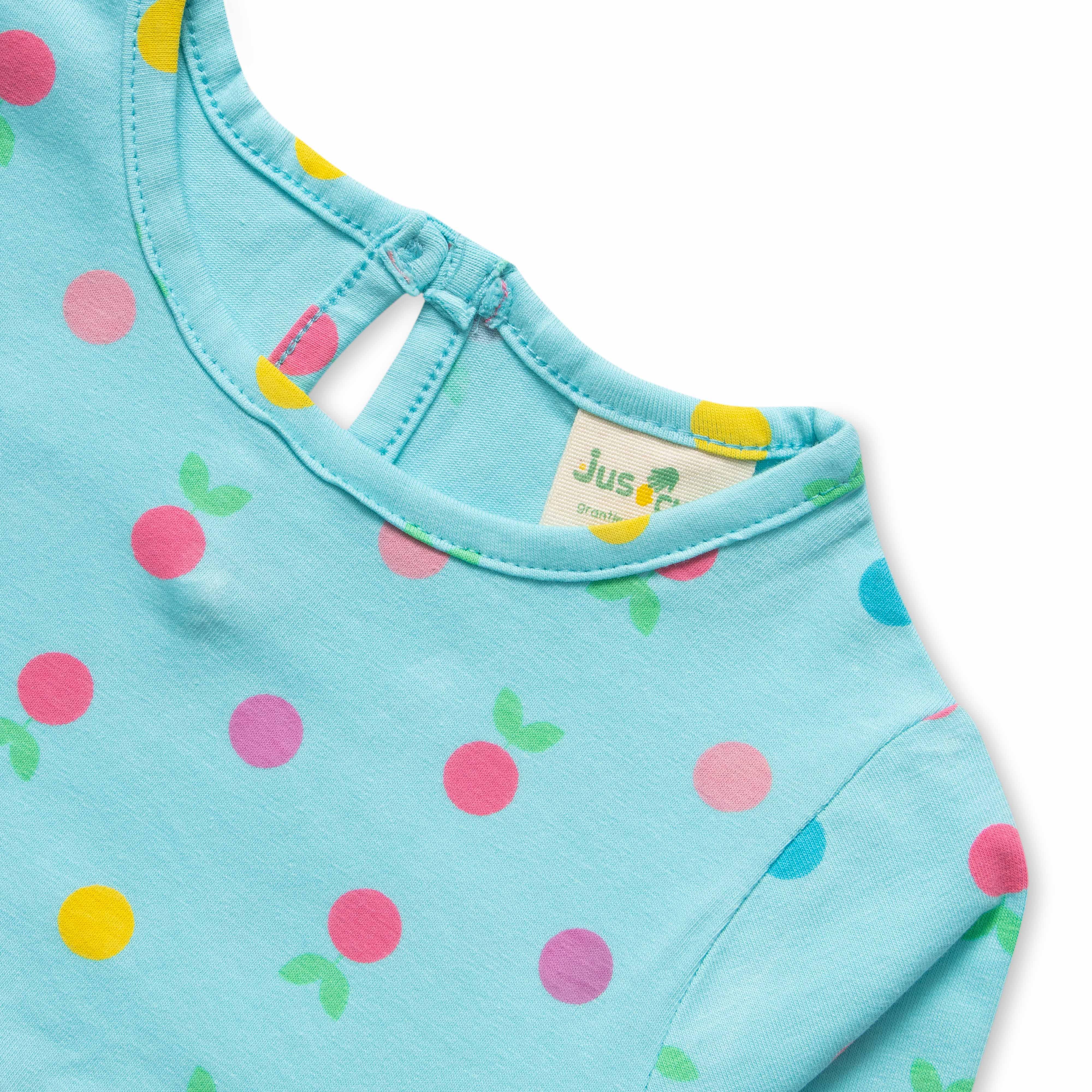 Baby Girls All Over Printed Casual Dress - Blue - Juscubs