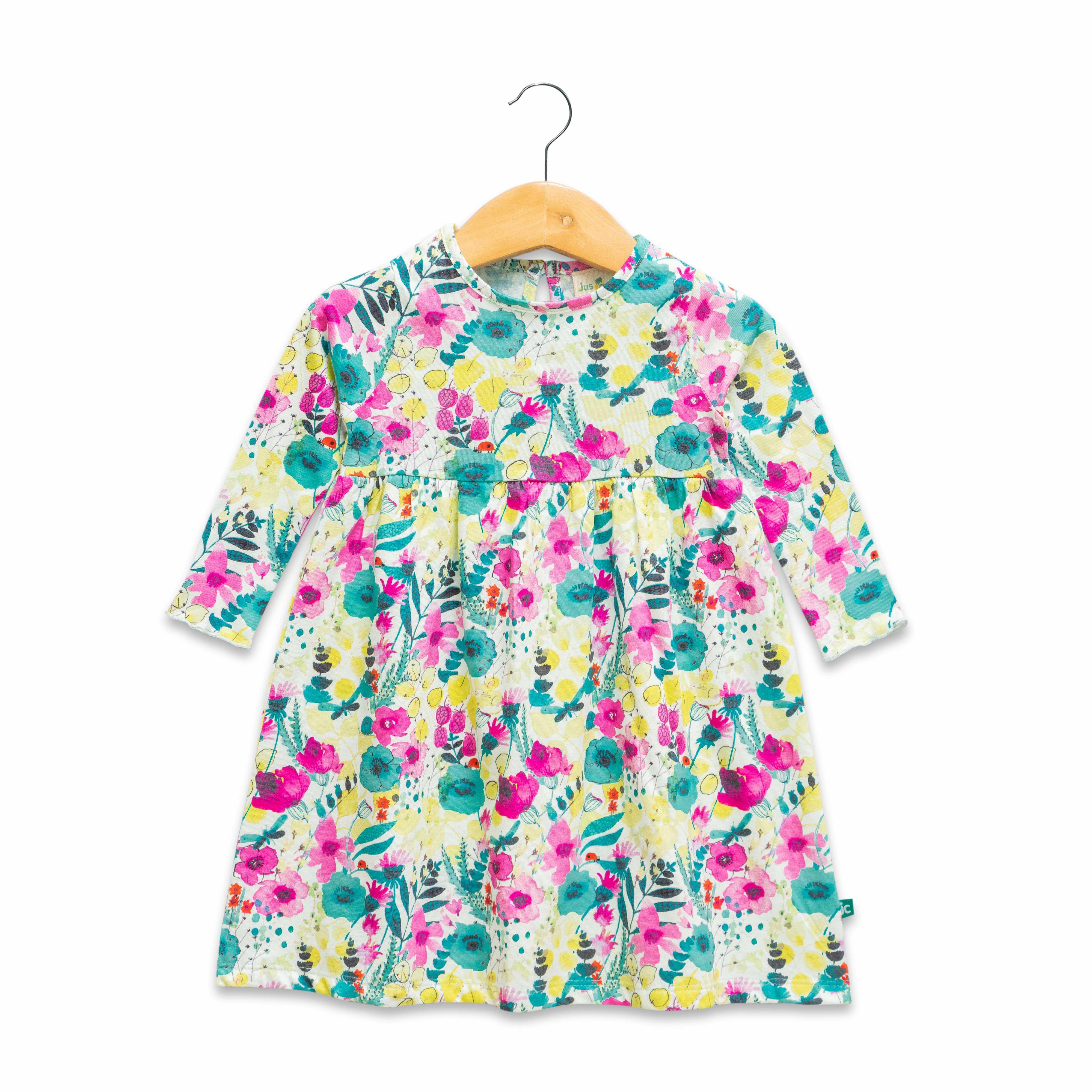 Baby Girls All Over Printed Casual Dress - MultiColor - Juscubs