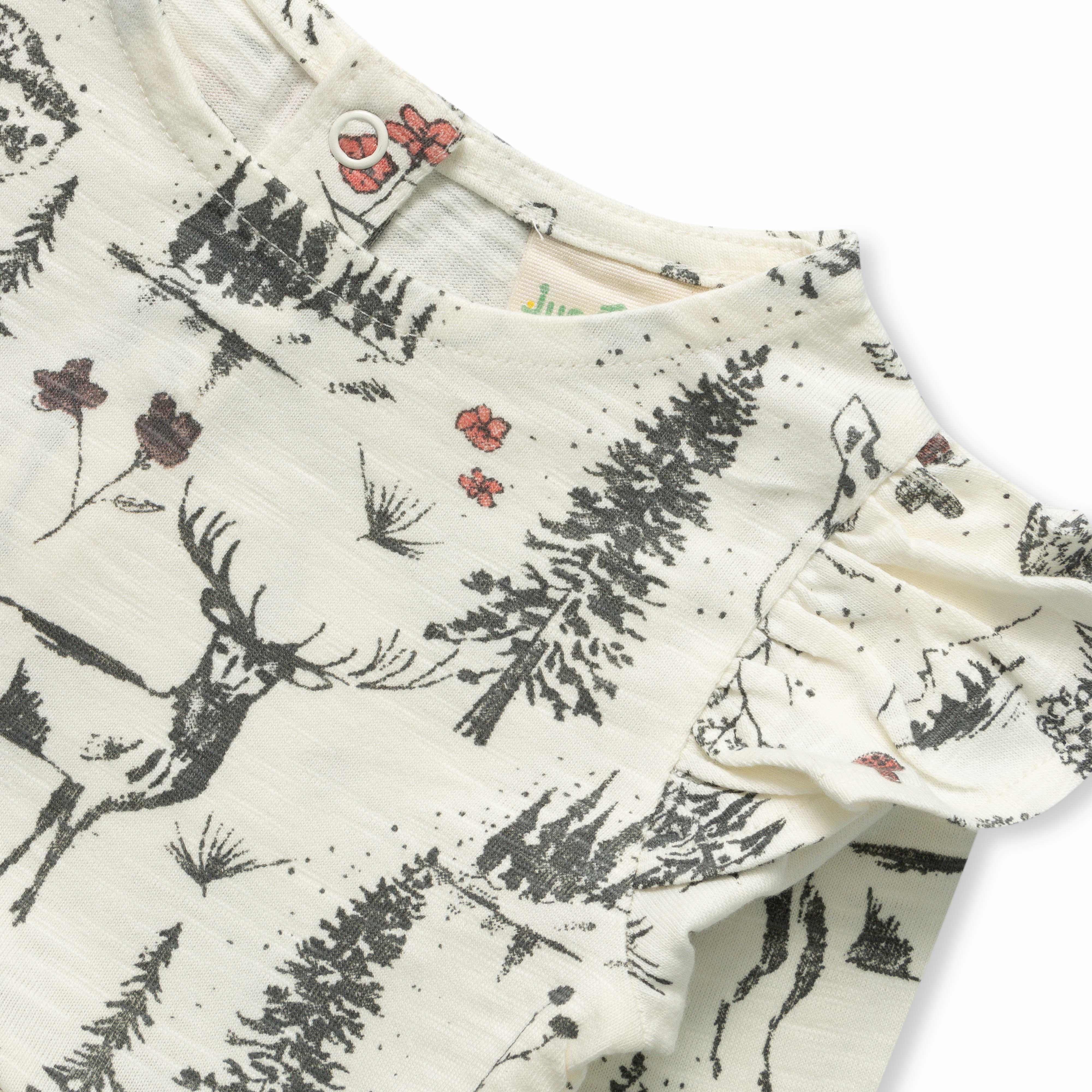Baby Girls All Over Printed Casual Dress - Off White - Juscubs