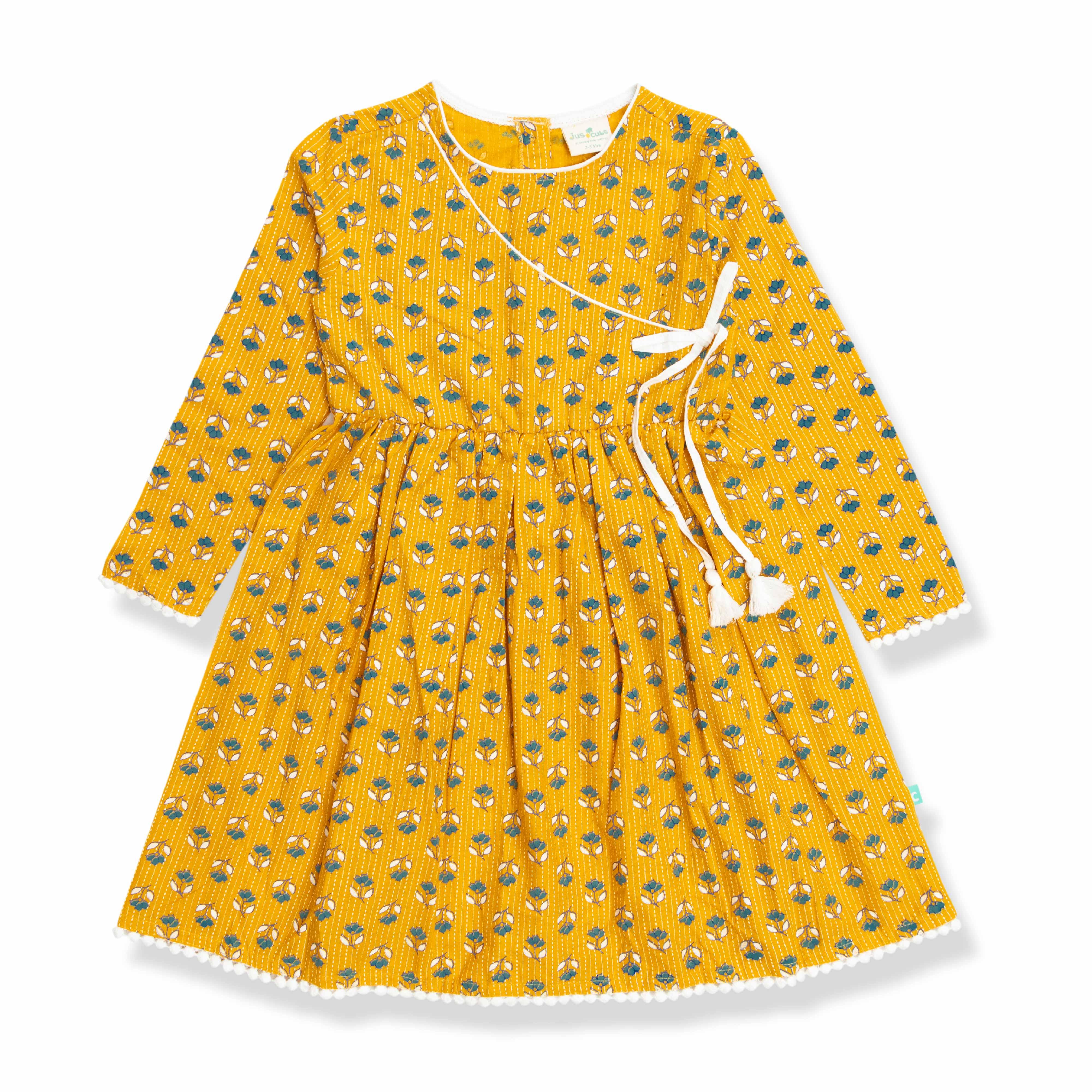 Baby Girls All Over Printed Full Sleeve Dress - Juscubs