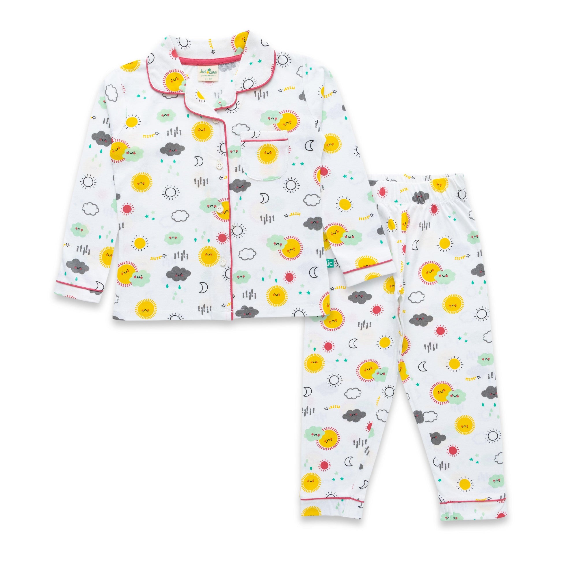 Baby Girls Conversational Printed Pure Cotton Night suit sets