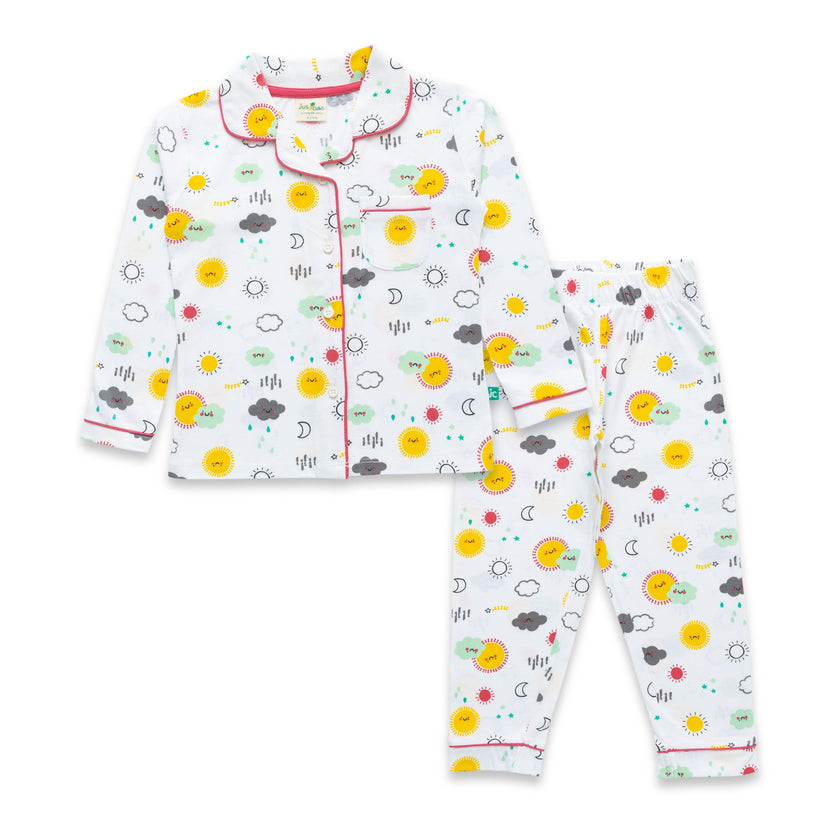 Baby Girls Conversational Printed Pure Cotton Night suit sets