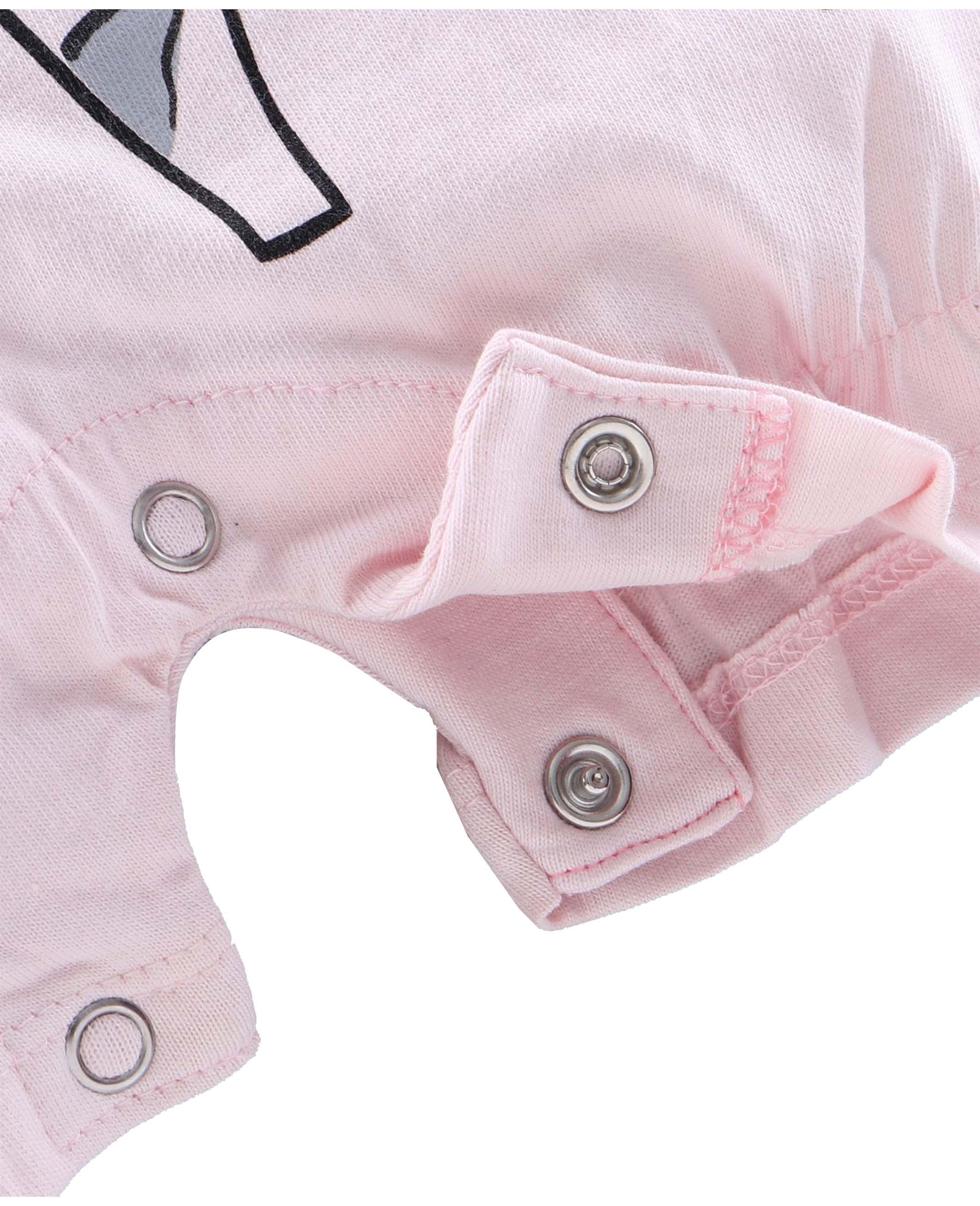 Baby Girls Round Neck Half Sleeve Printed Romper - Juscubs