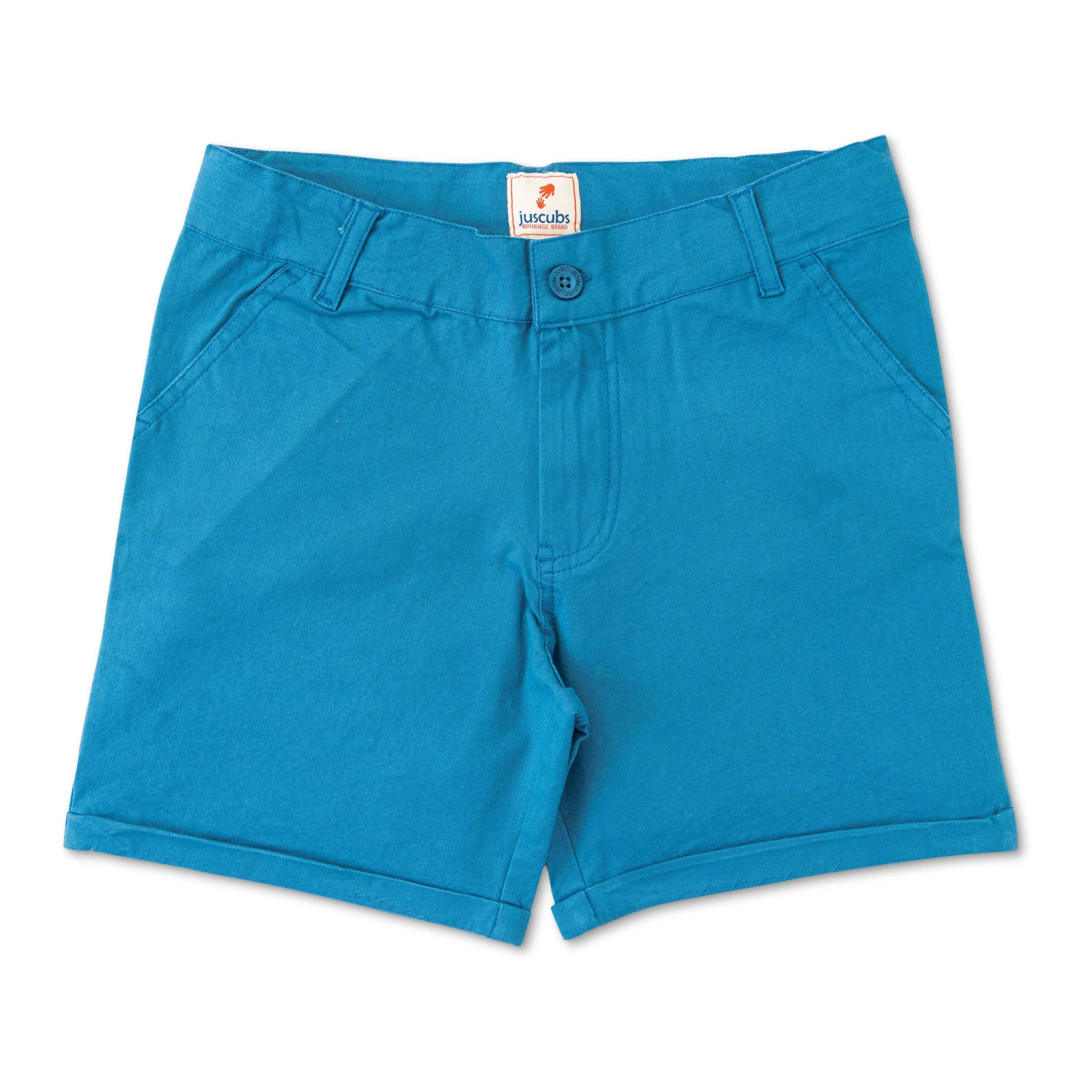 Boys Cotton Toddlers Solid Shorts - Aqua Blue