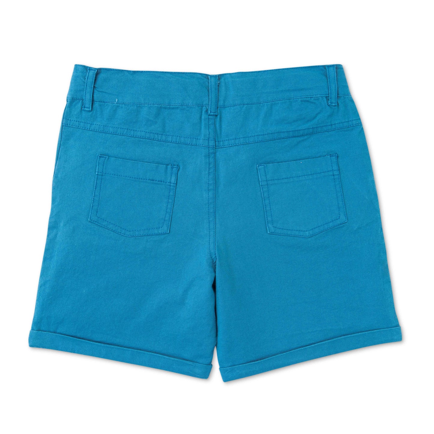 Boys Cotton Toddlers Solid Shorts - Aqua Blue - Juscubs
