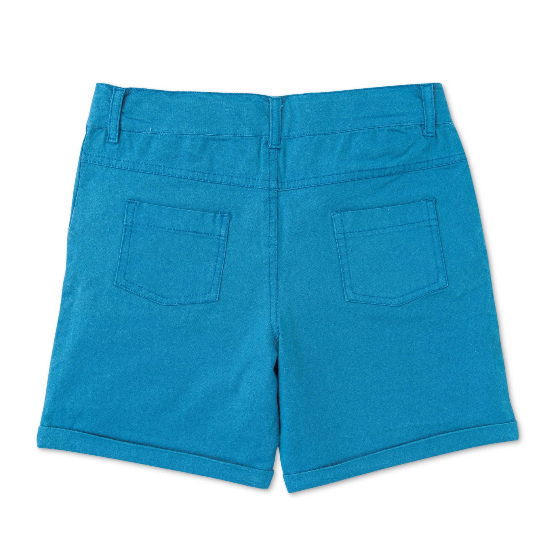 Boys Cotton Toddlers Solid Shorts - Aqua Blue