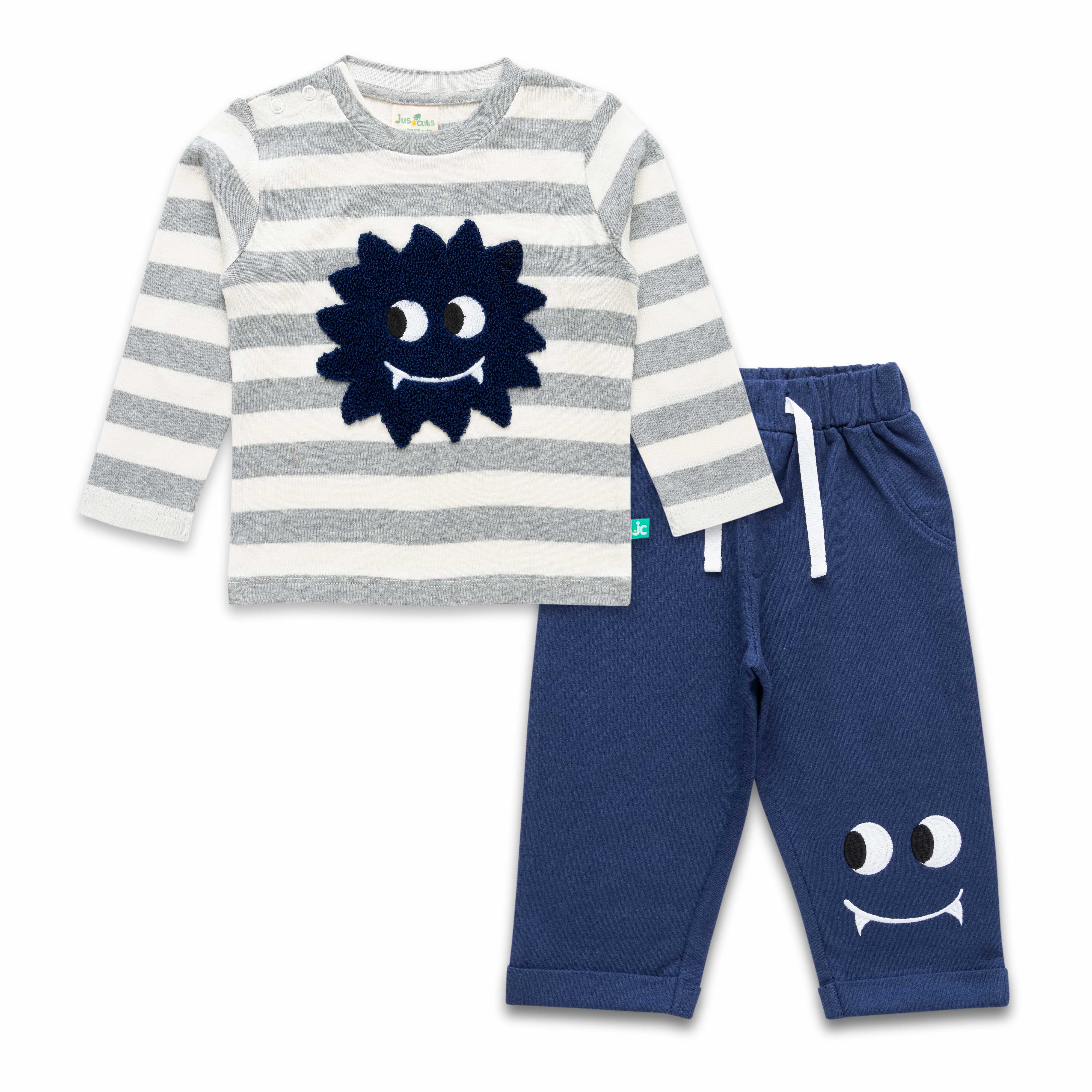 Boys Striped Pure Cotton T-shirt With Pyjamas