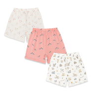 "Baby Boy's Cotton Shorts – 3-Pack Combo with Animal and Toy Prints"