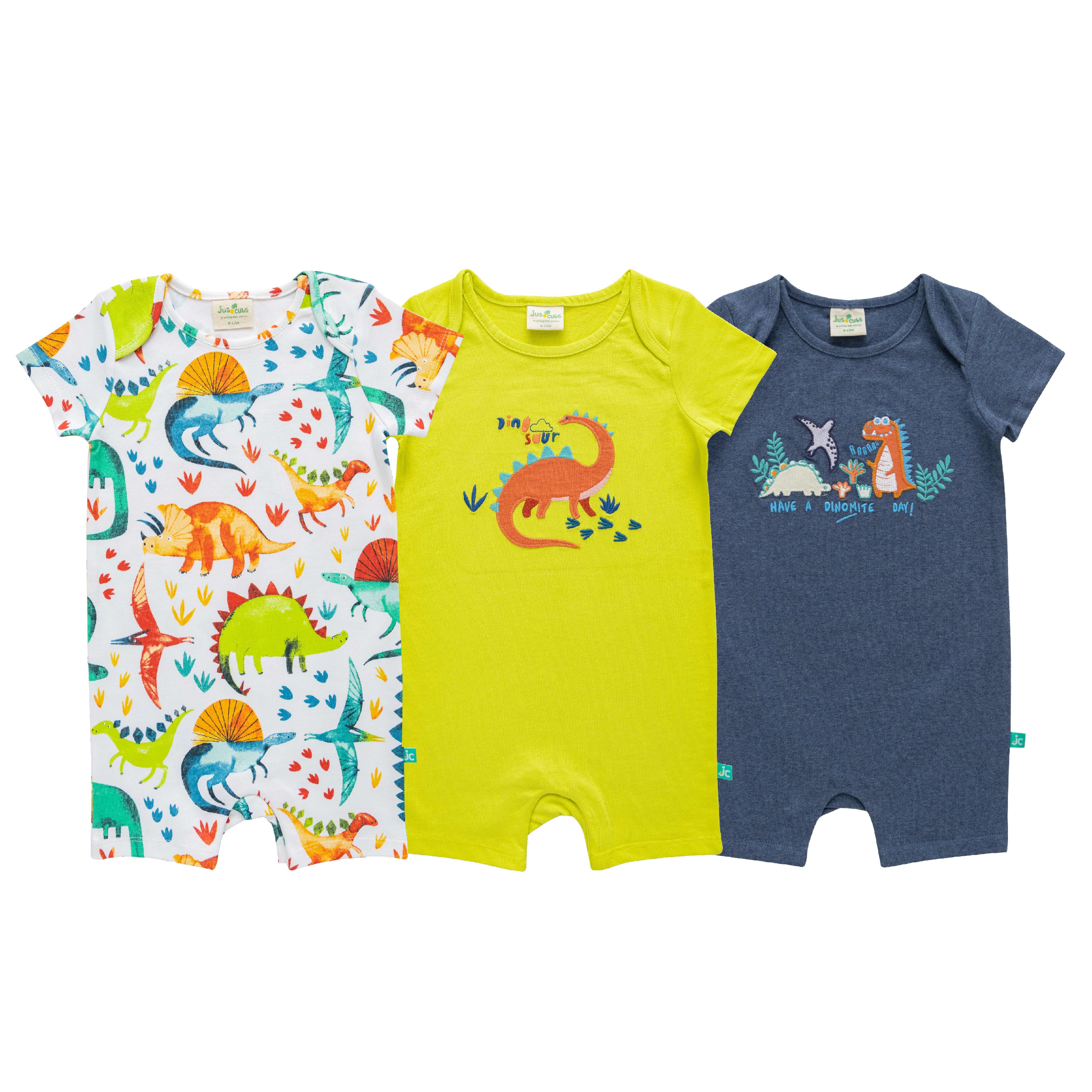 Baby Boys Graphic Printed Romper Combo Pack