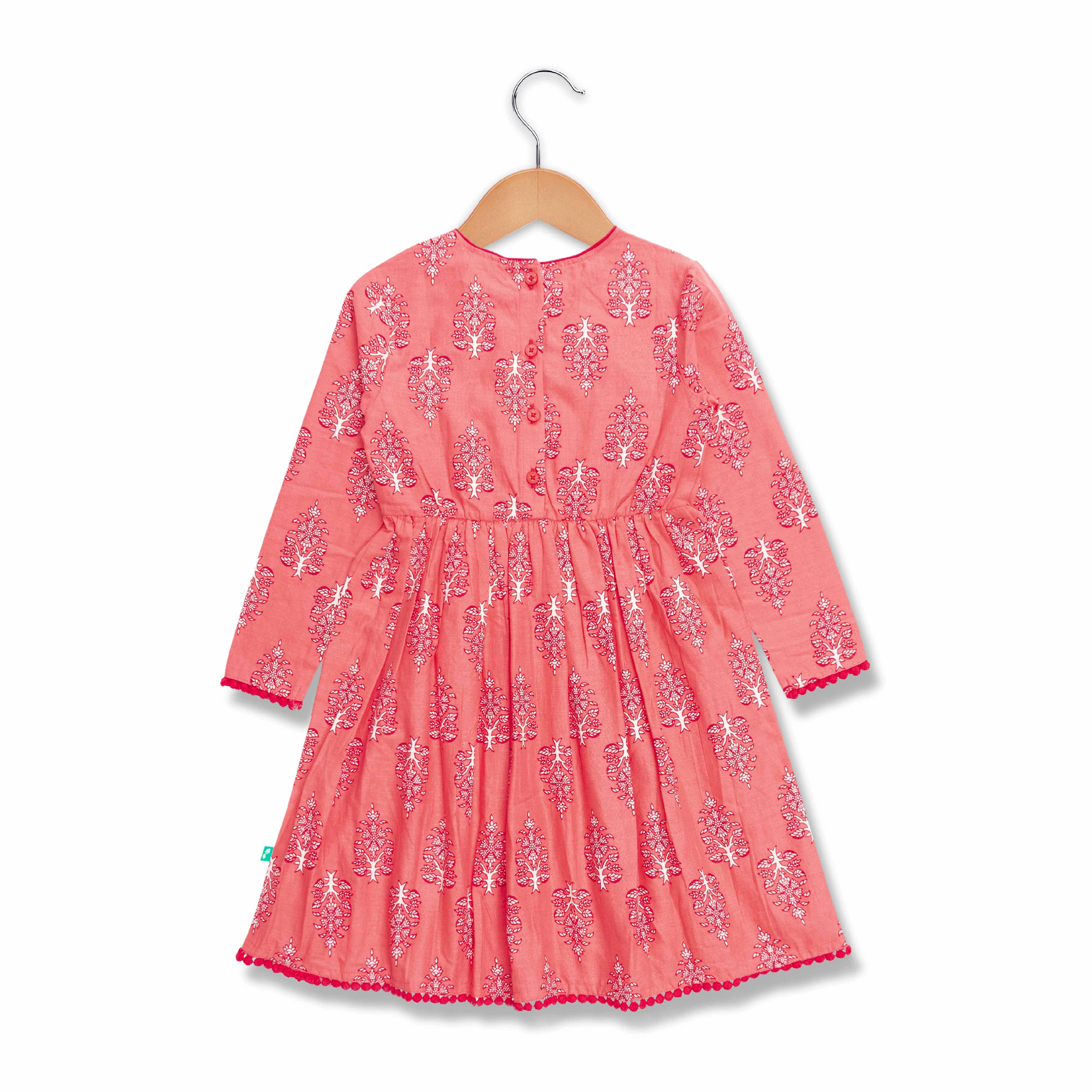 Girls All Over Printed Full Sleeve Dress - Juscubs