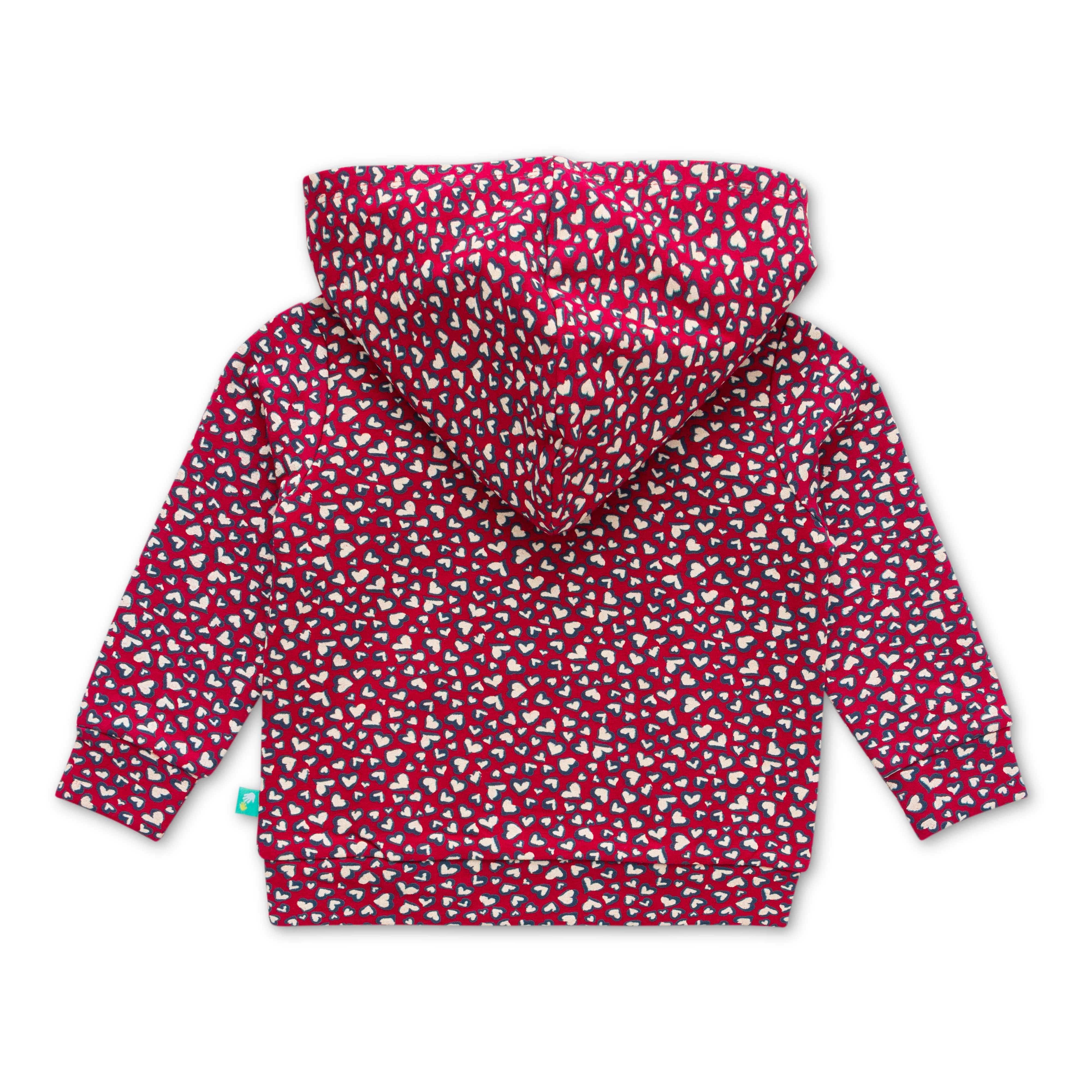 Girls Conversational Printed Hooded Cotton Sweatshirt - Fushia - Juscubs