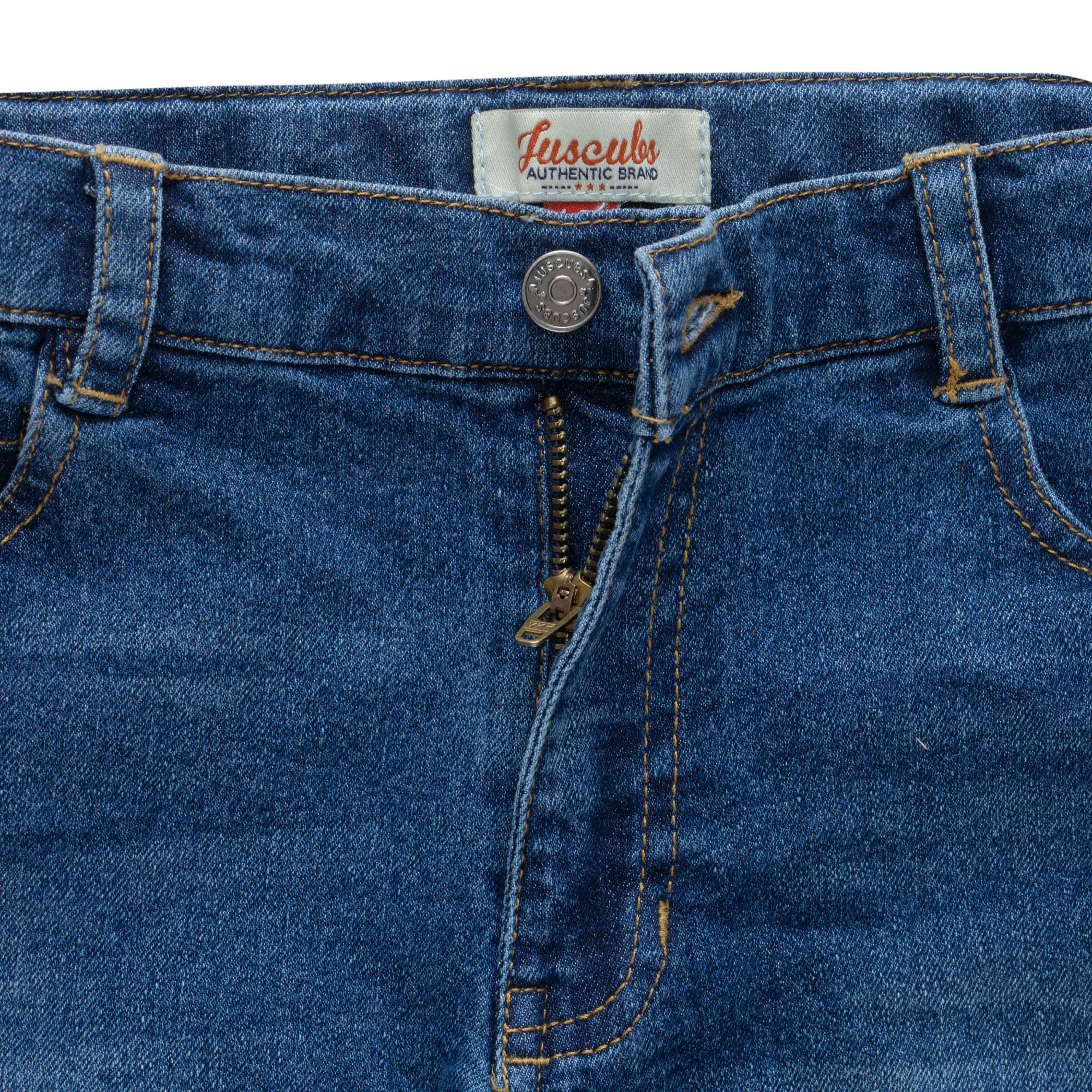 Girls Denim Toddlers Solid Fringe Shorts - Blue - Juscubs