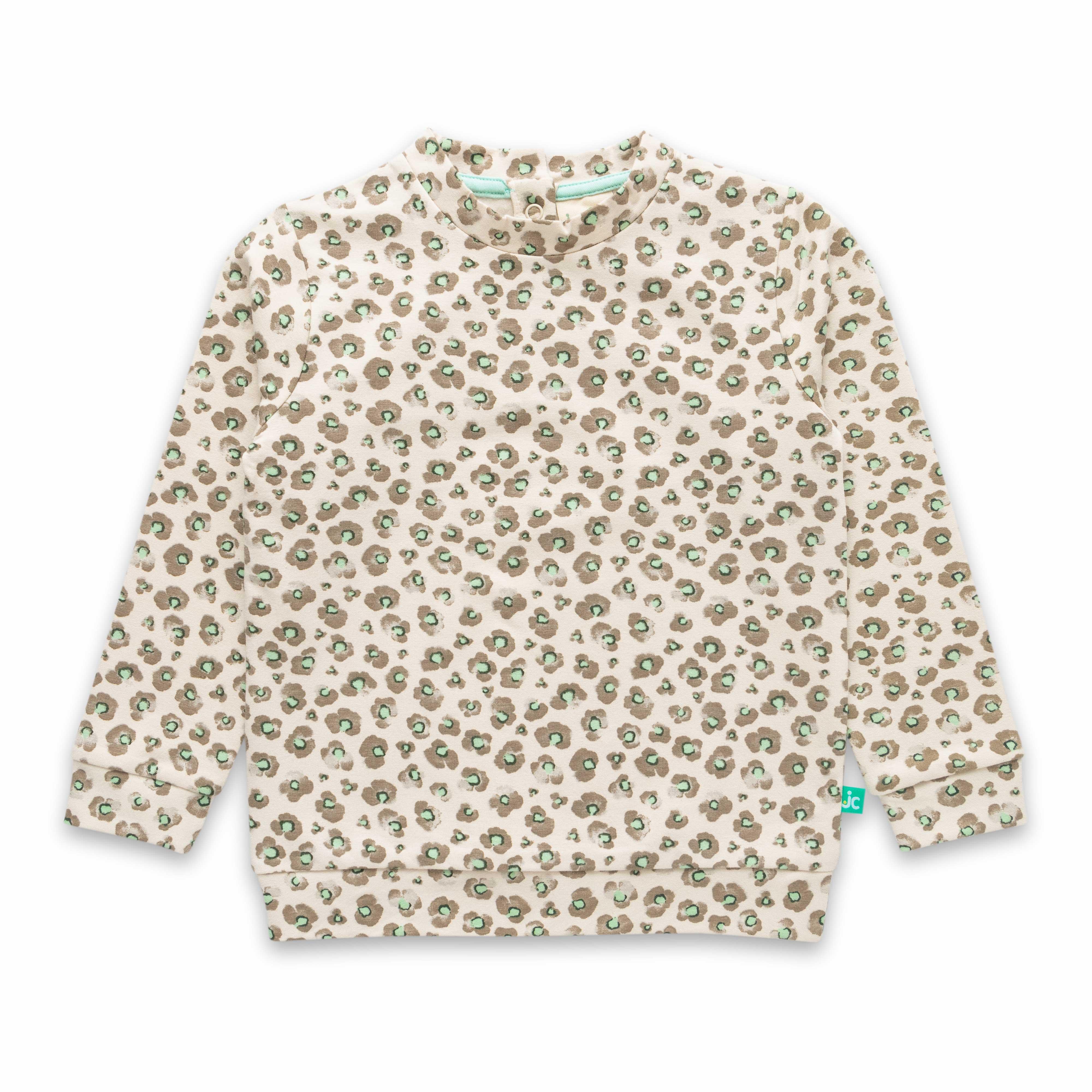 Girls Floral Printed Mandarin Collar Long Sleeve Pure Cotton Clothing Set - Juscubs