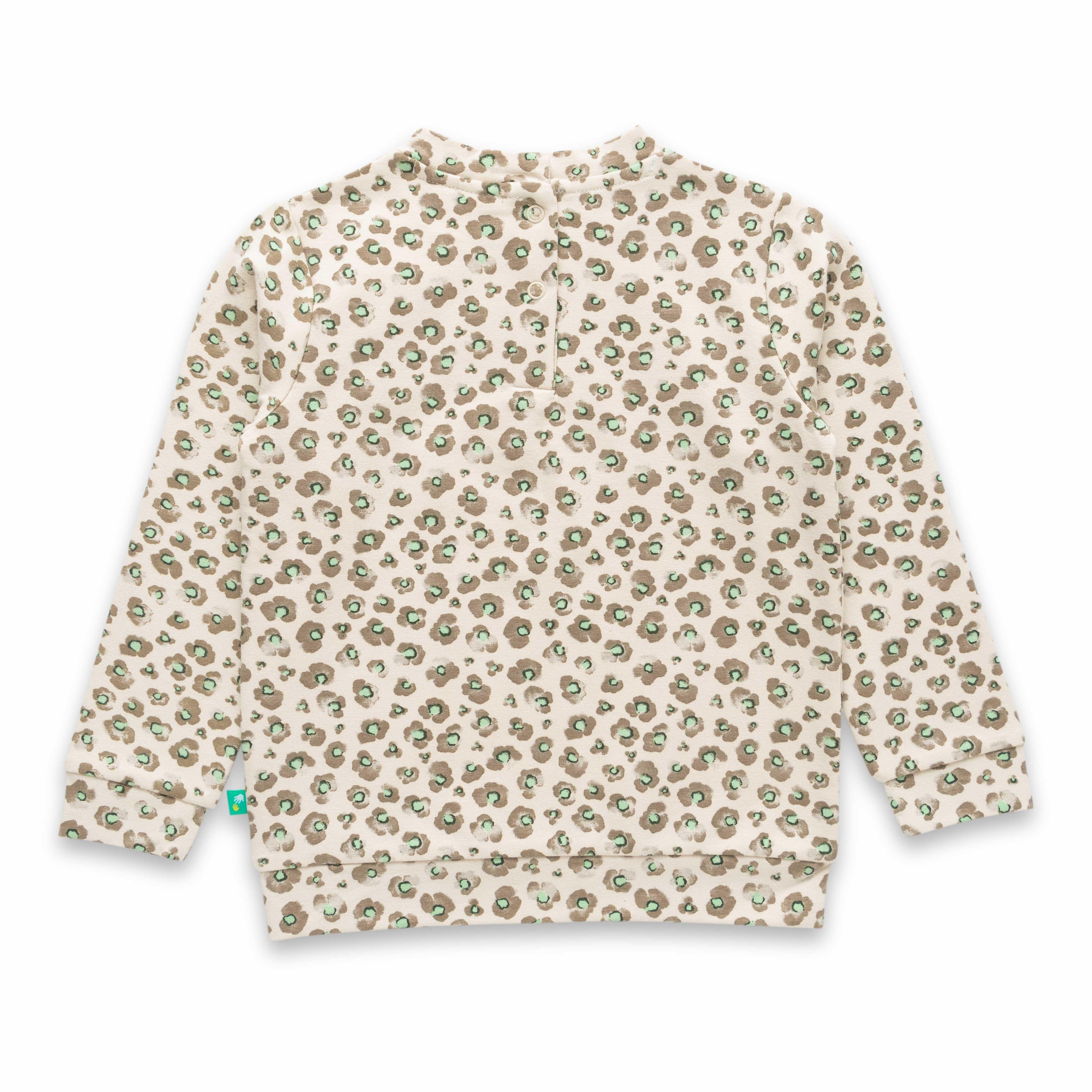 Girls Floral Printed Mandarin Collar Long Sleeve Pure Cotton Clothing Set - Juscubs