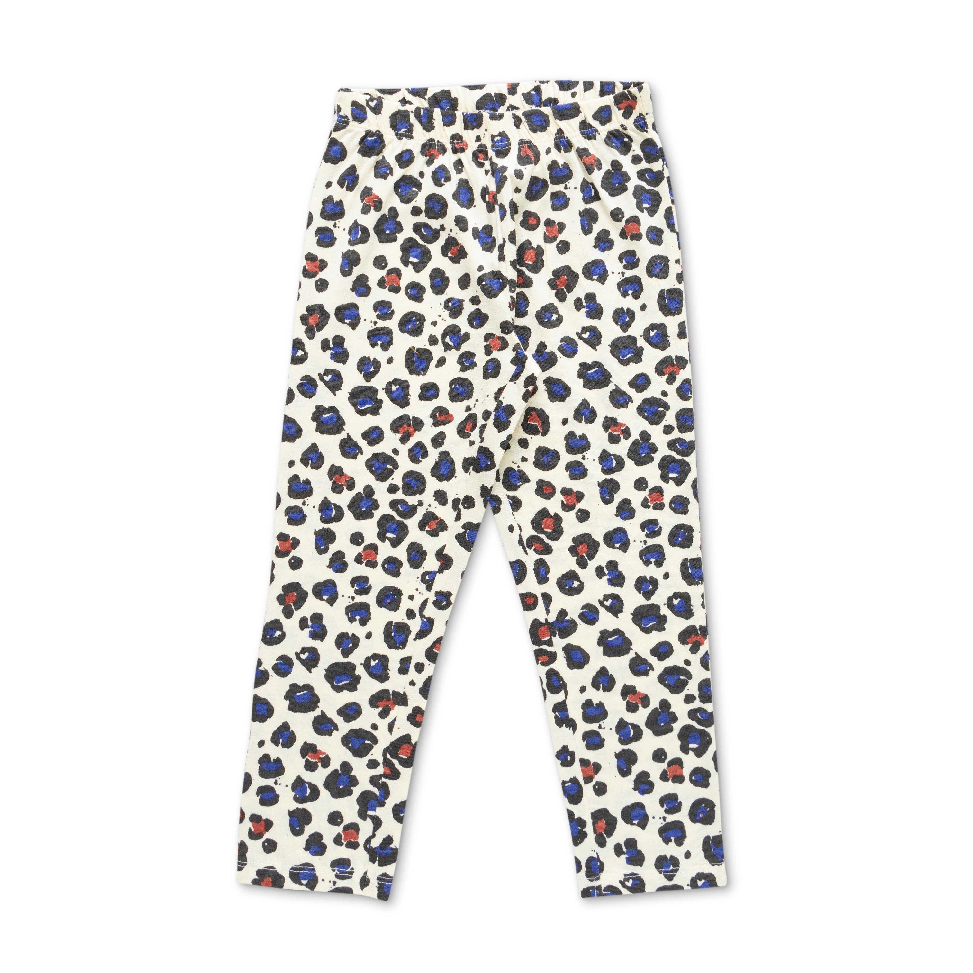 Girls Off White & Blue Printed Night suit - Juscubs