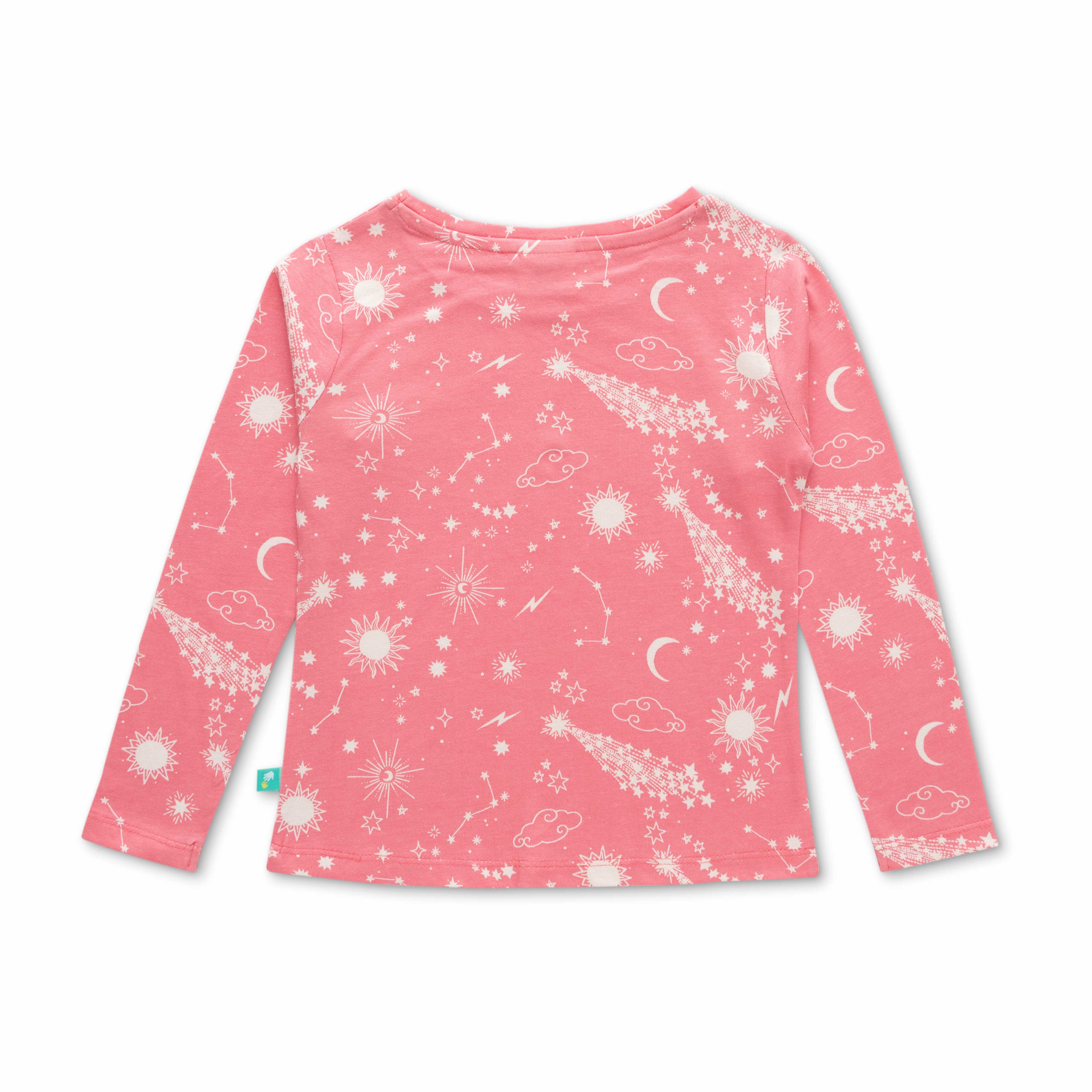 Girls Pink & White Printed Night suit